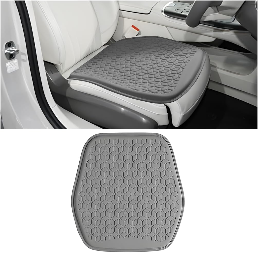 Gel Car Seat Cushion, Non-Slip & Comfortable Automotive Chair Protector Pad for Driving, Breathable Vehicle Interior Mat Cover Accessories, Universal for SUV Sedan Truck (Black)
