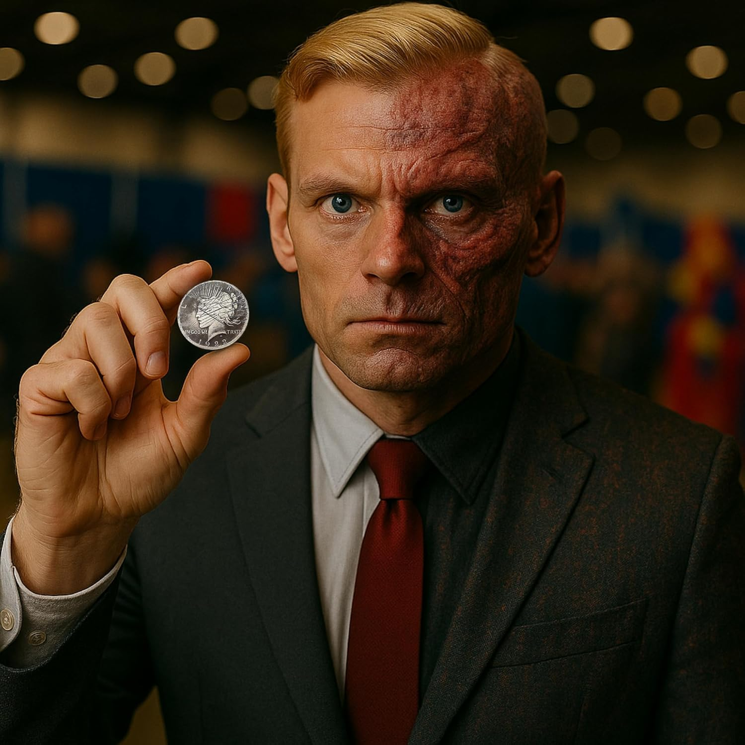 Two Face 2 Sided Coin W/Scratch Prop Harvey Dent for Batman Costume Cosplay image number 6