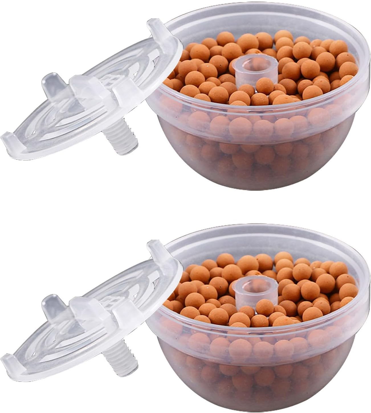 2Pcs Mineral Balls Fish Tank Aquatic Plant Breeding Spheres Hydroponic Container Holder for Small Aquarium Decoration and Root Growth image number 4