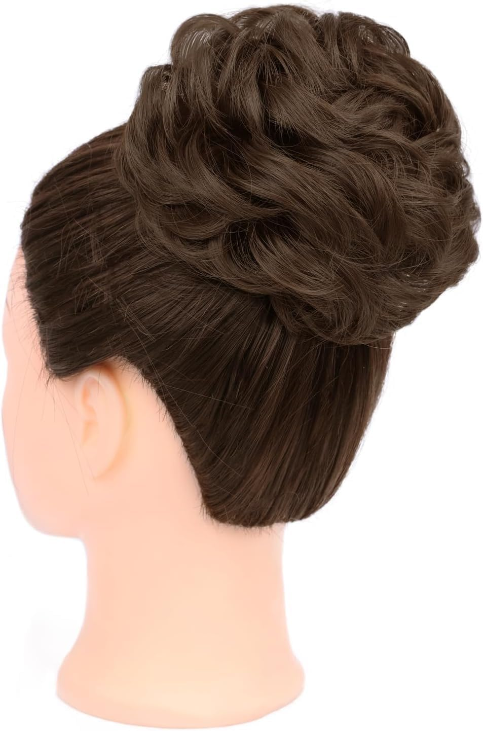 1PCS Messy Hair Bun Hair Scrunchies Extension Curly Wavy Messy Synthetic Chignon for Women Updo Hairpiece(Color:8#)