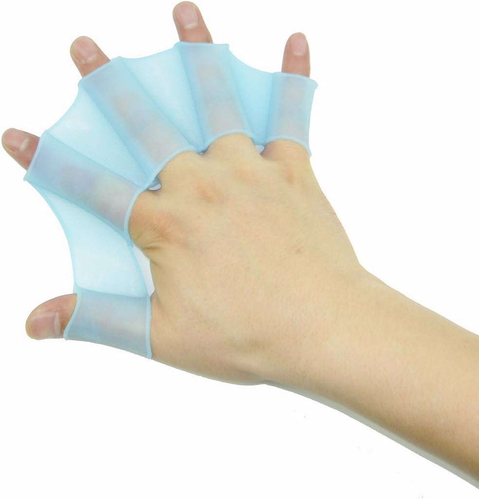 Comidox Swim Swimming Soft Silicone Gear Paddle Fins Fingers Hand Palm Webbed Flippers Training Gloves Water Resistance image number 2