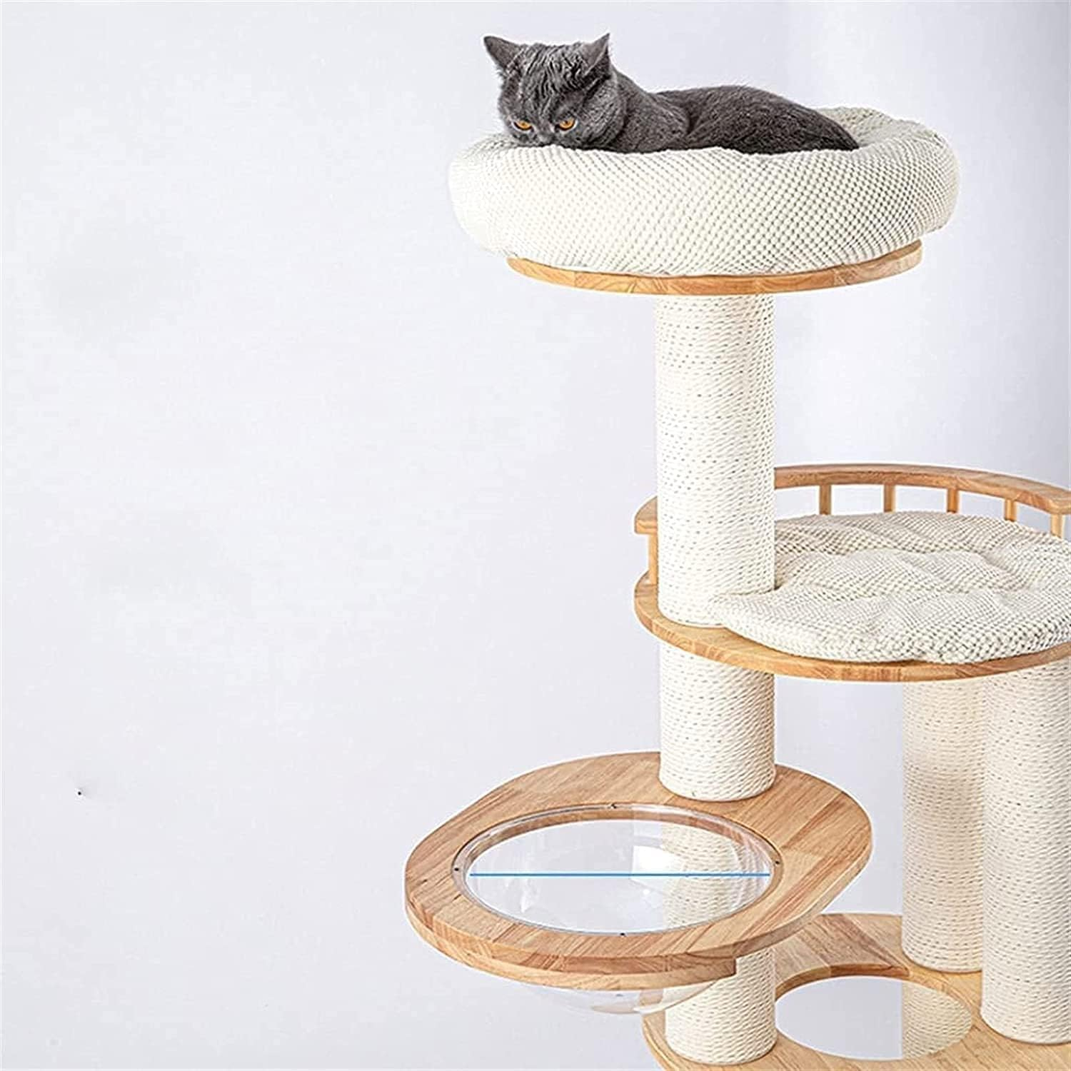 Stable Cat Tree Wear-Resistant Cat Tower Multilevel Play Climbing and Cat Condo with Platform Playground image number 2