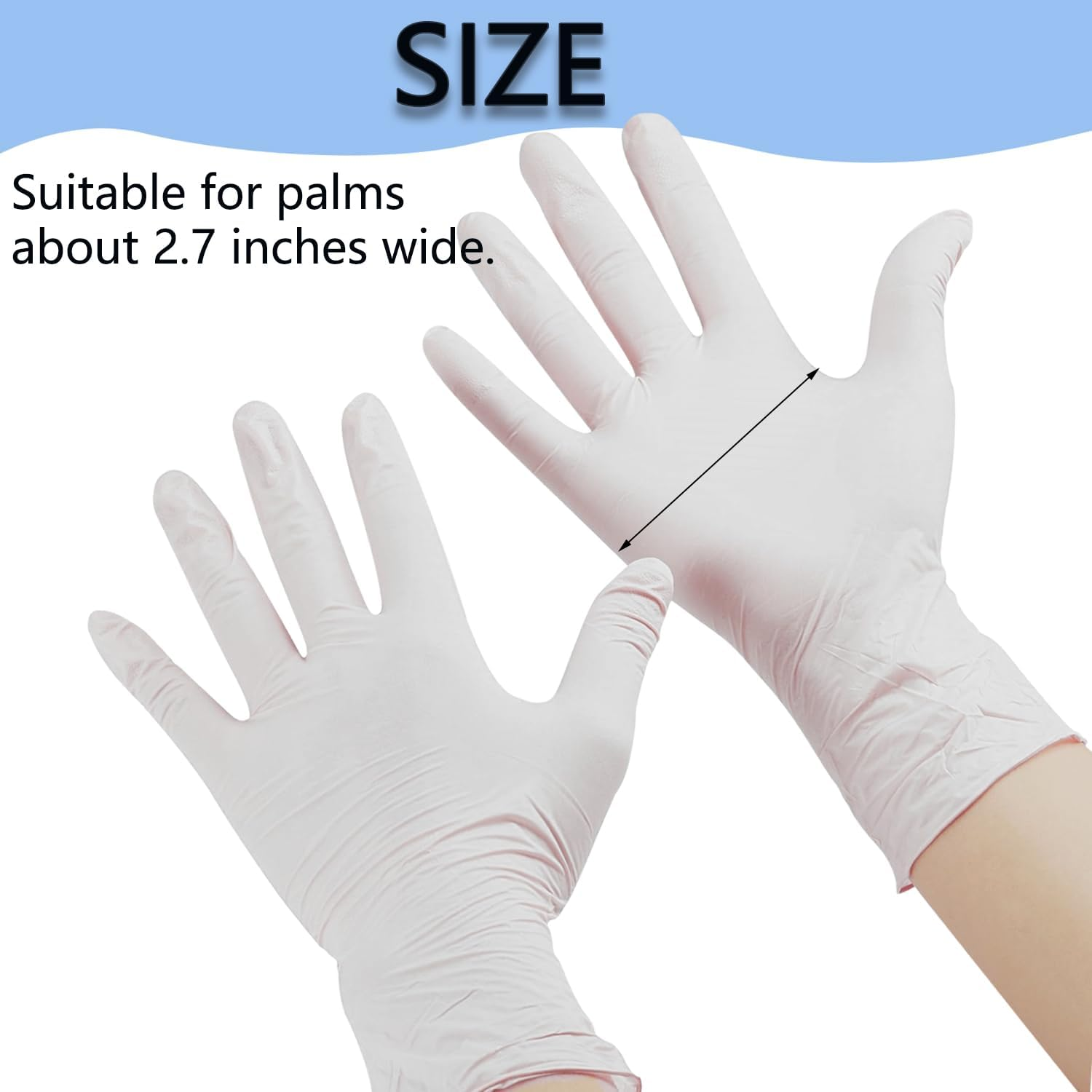 Kid Nitrile Gloves Disposable, Nitrile Gloves for Kid, Children Latex Free Disposable Glove- Cooking, Cleaning - White image number 5