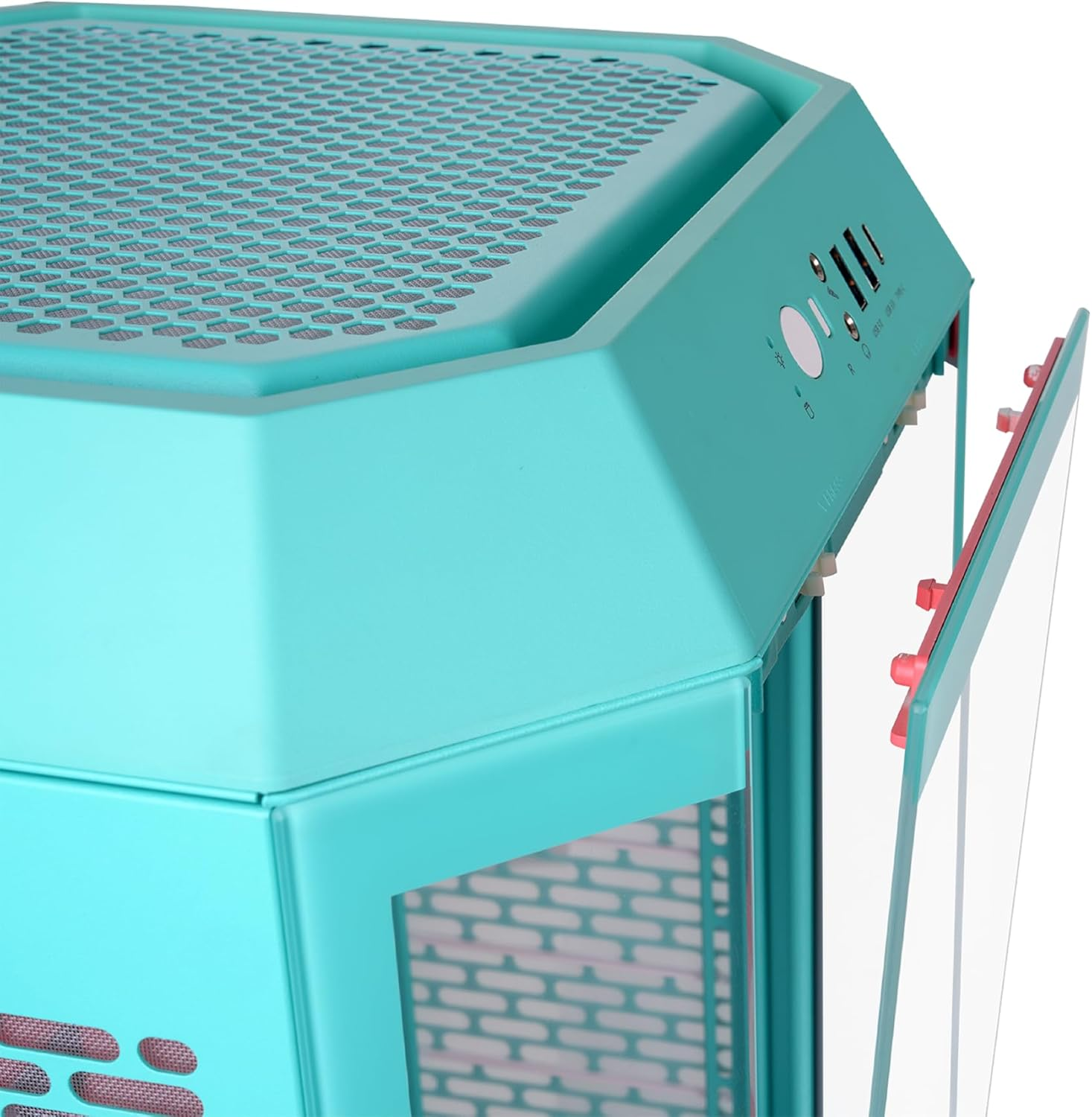 Thermaltake the Tower 250 Tempered Glass Mini Tower Case Mint Strawberry Edition, CA-1Z9-00SLWN-00 image number 5