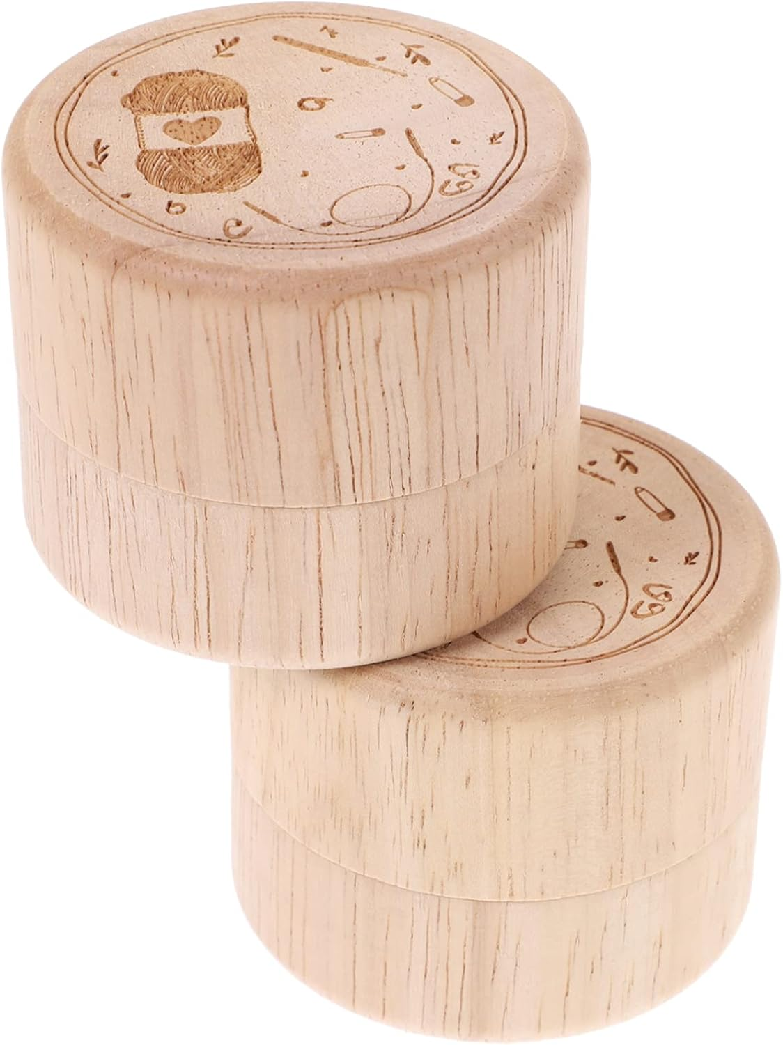 Kisangel 2Pcs Tooth Keepsake Box Wooden Teeth Storage Holder for Newborns Thoughtful Present for Expectant Mothers image number 2