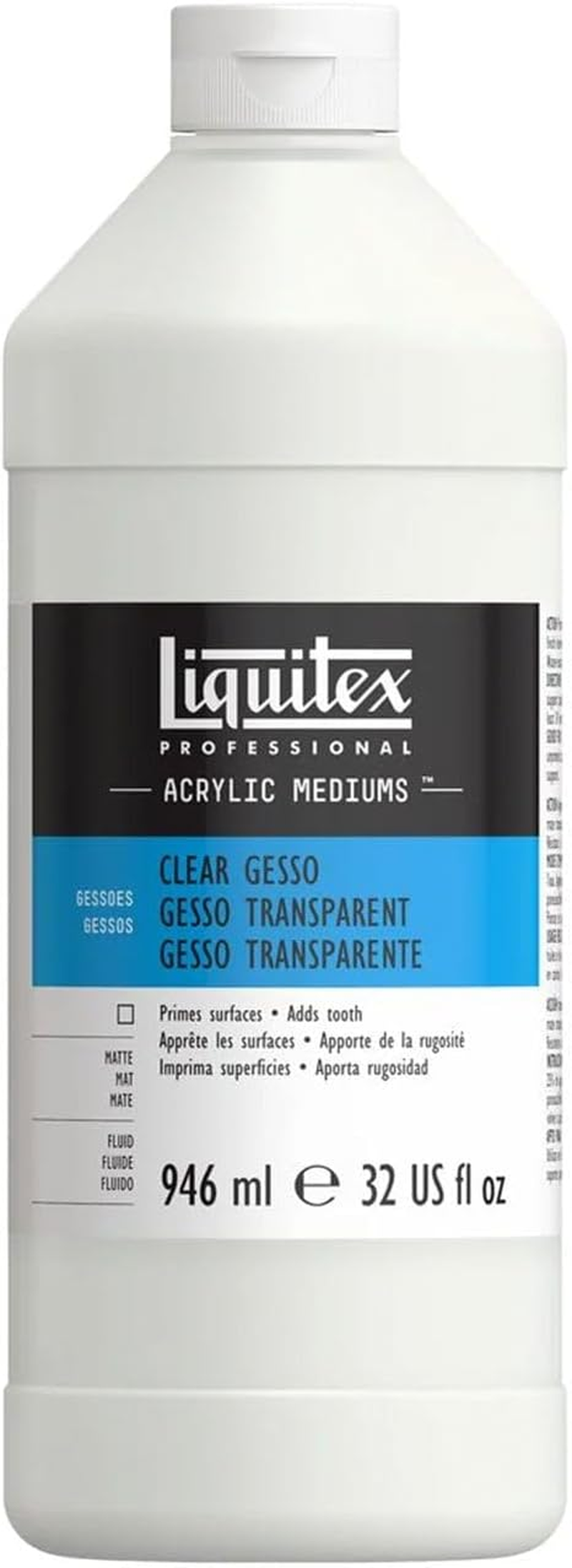 LIQUITEX Professional Clear Gesso Surface Prep Medium, 32-Oz (Pack of 1), 7632