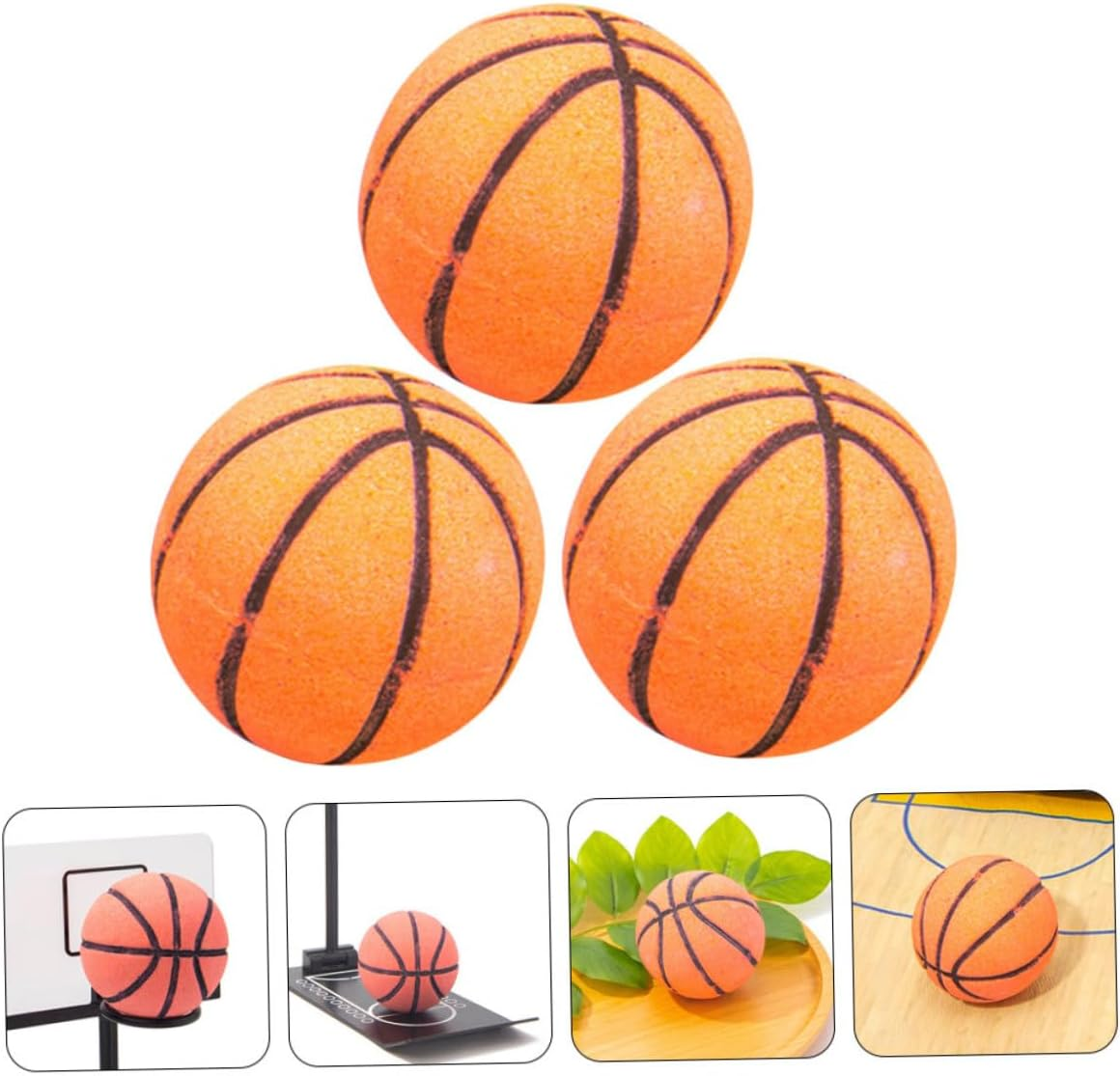 3Pcs Essential Oil Bubble Bath Salt Balls Basketball Shape Bath Balls for Boys and Girls Adults image number 5