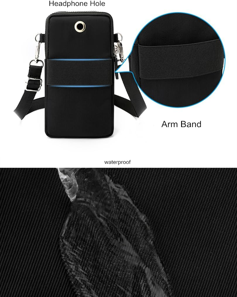 Small Crossbody Bag Cell Phone Bag Moblie Phone Mini Sports Arm Bag Shoulder Strap Wallet Pouch Bag Casual Purse image number 2