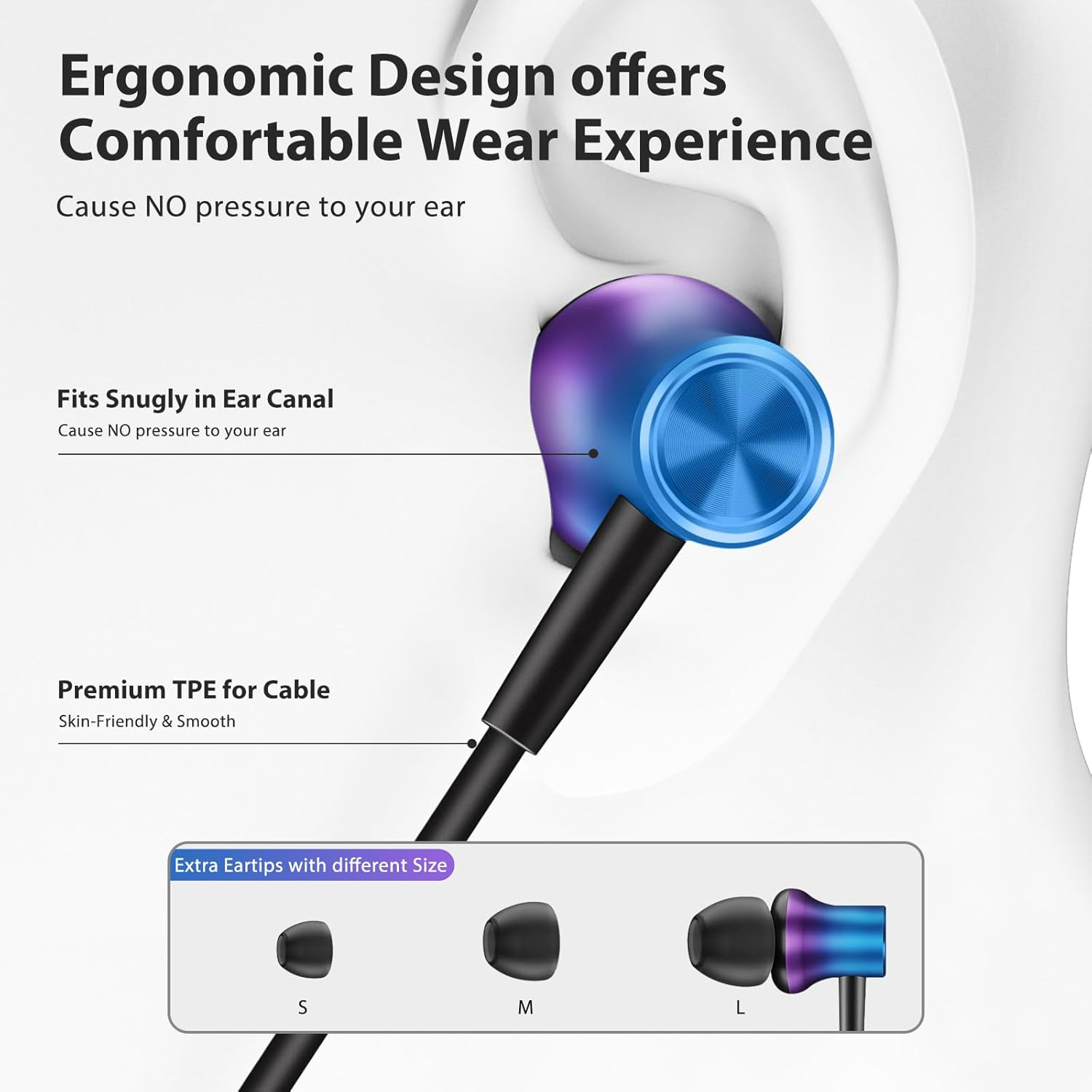 Jiunai USB C In-Ear Headphones for Samsung S24 Series, Iphone 15, Ipad Pro M4, Gradient Purple image number 1