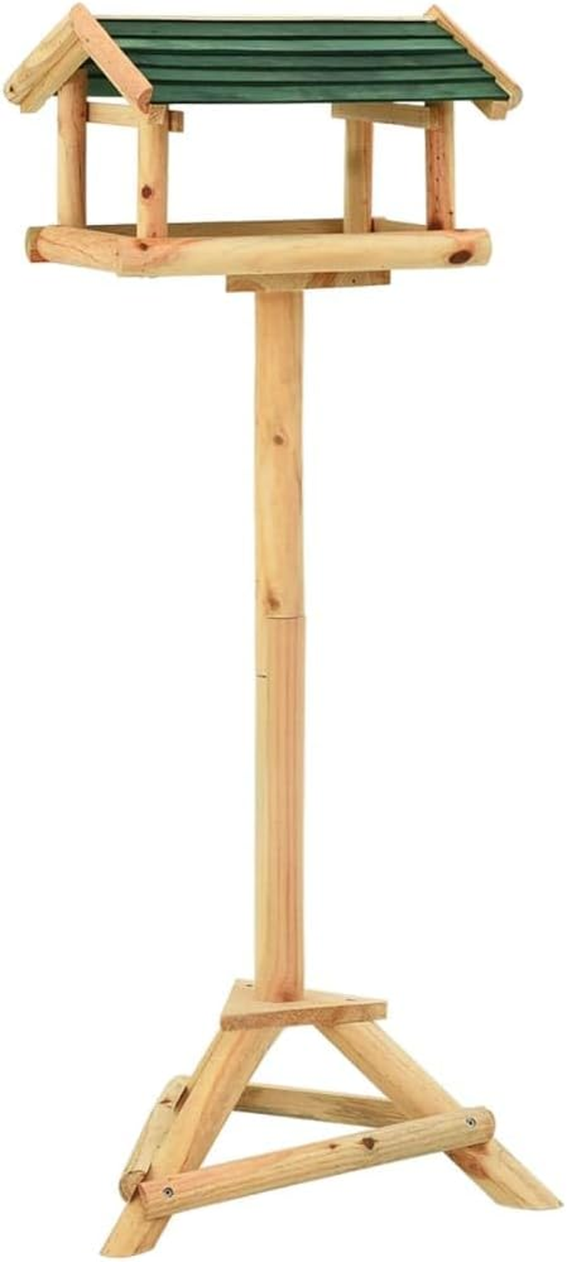 Bird Feeder with Stand 37X28X100 Cm Solid Fir Wood Outdoor Garden Decor