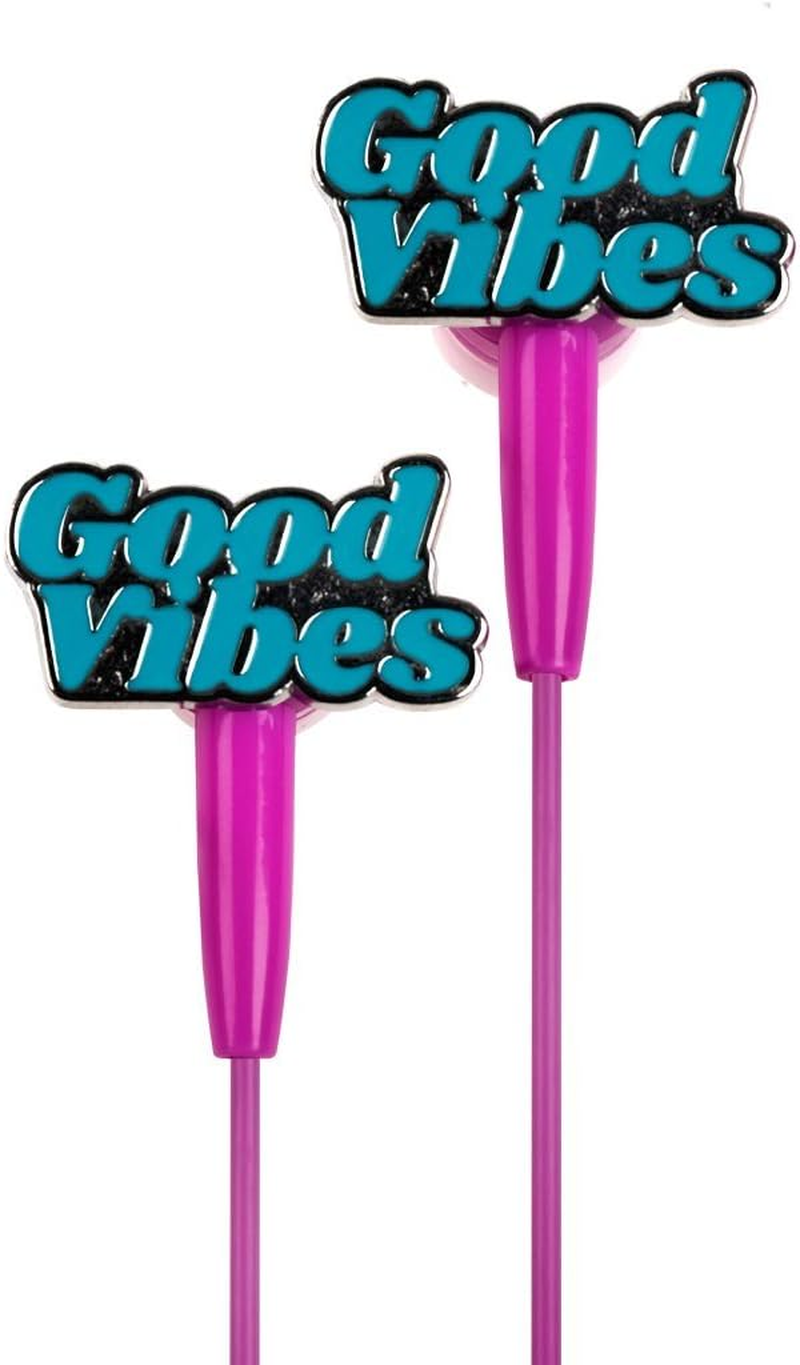 DCI In-Ear Headphones, Good Vibes Sentiment Earbuds, Pink Cord, 3.5Mm Socket, Smartphone, Laptop, Tablet Compatible image number 3