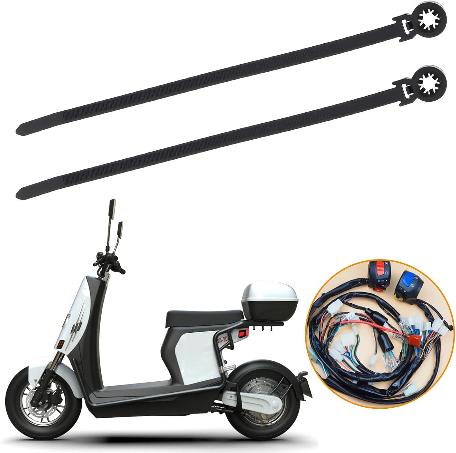 LT Easiyl 20Pcs 5X160Mm Motorcycle Wire Zip Cable Ties 5Mm Hole Motorcycles Scooters image number 2