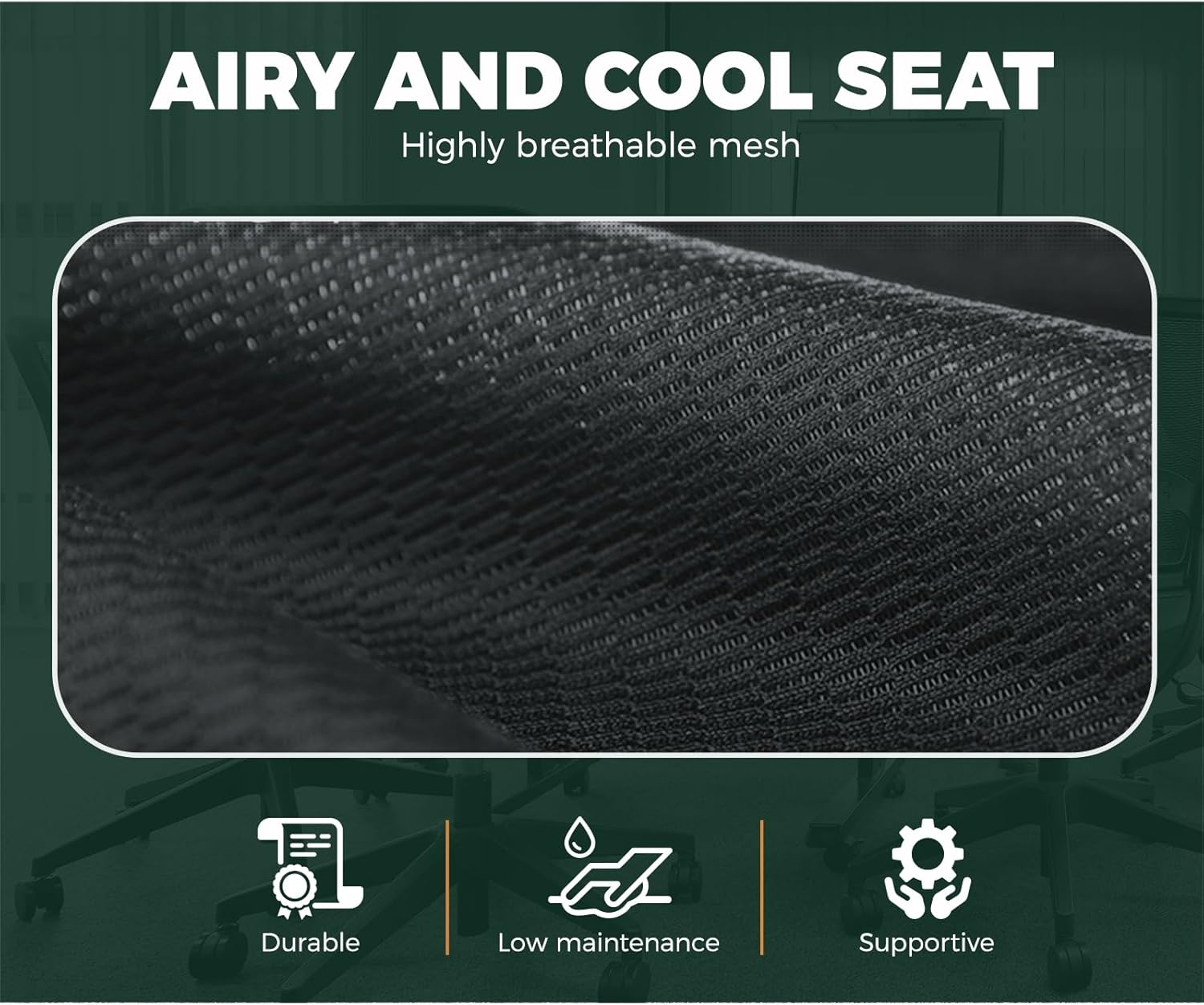 Oikiture Computer Desk Chair with Mid-Back and Lumbar Support Home Office Chair Armrest Swivel Chair for Home and Office Use Black image number 3