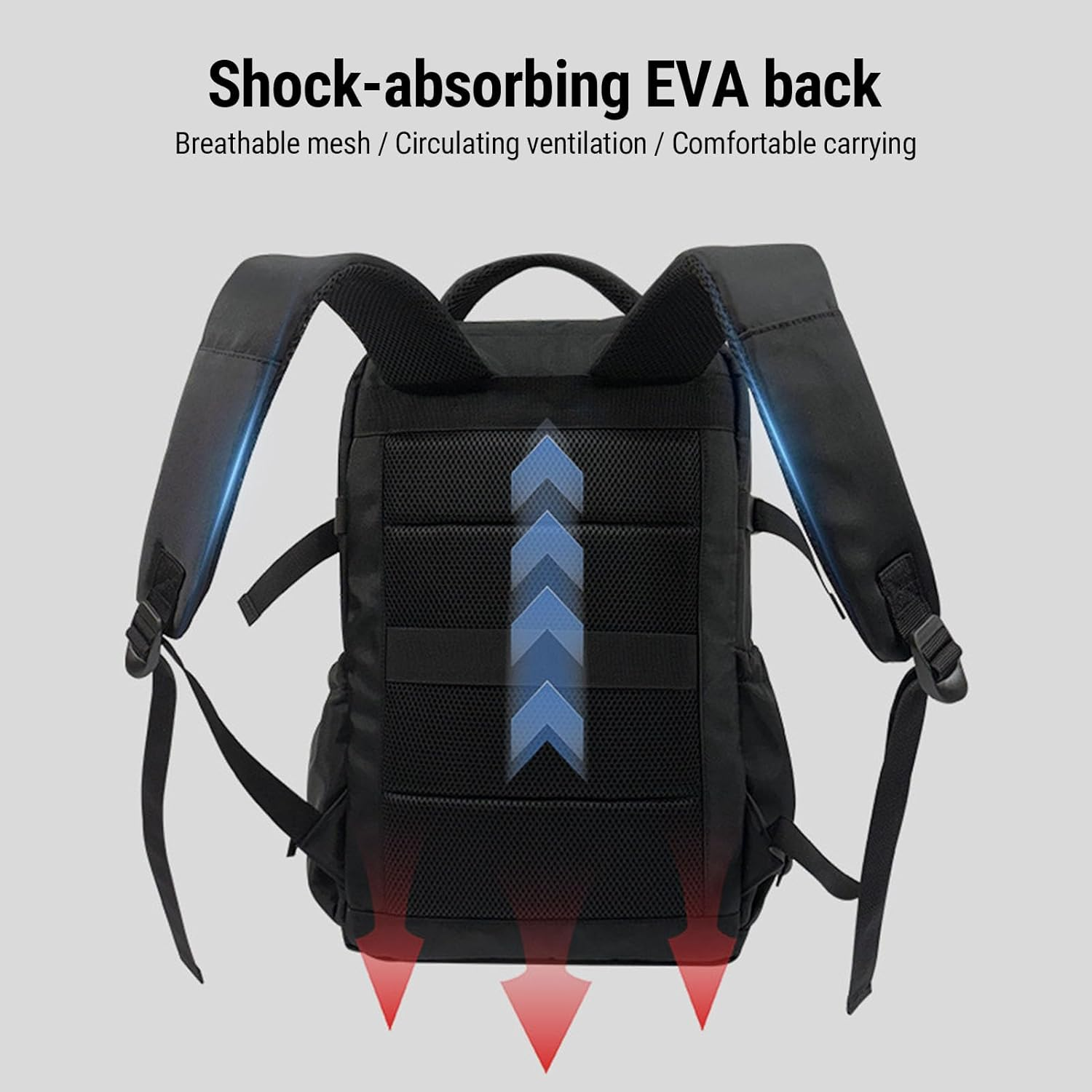 MENDUNER Vacuum Travel Backpack with Pump, Expandable Air Compression System Water Resistants, 16.5 Inch Business Laptop Backpack with USB Charging Port for Women Men image number 6