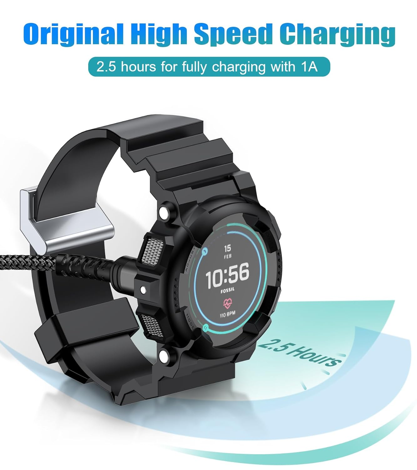 Garmin Watch Charger Cable [2-Pack,1.2M] Compatible with Garmin Fenix 5 5S 5X 6 6S 6X plus Pro 7 7S 7X 8, Forerunner 945 45 45S 245 Music,Approach S10 S40 S60 G12 S12 S42,V&iacute;voactive 3 4 4S-Black - Blue image number 7