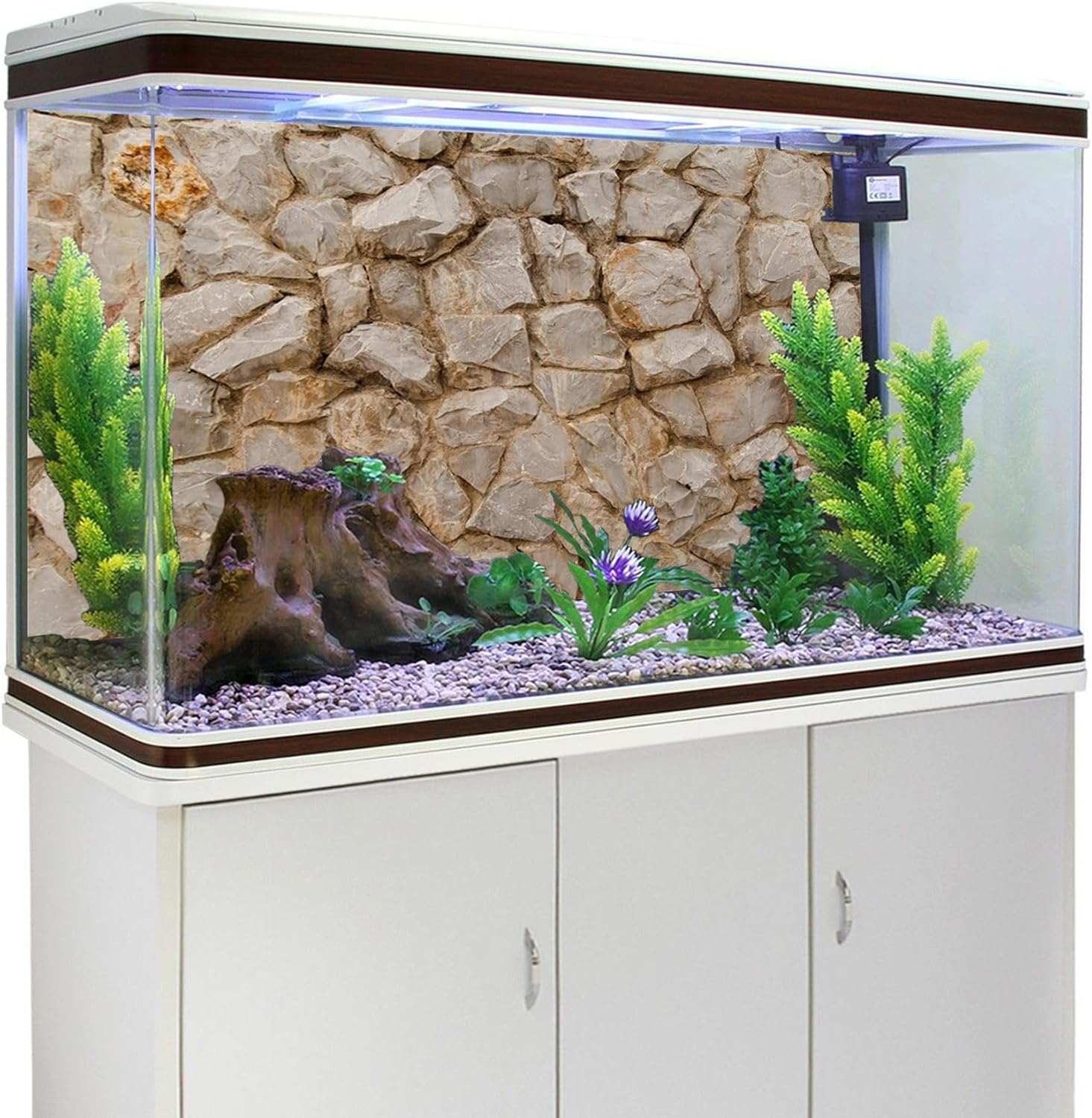 MIRRORANG 120 X 50 Cm Rock Aquarium Background Rocky Fish Tank Background Rock Terrarium Background Vinyl image number 5