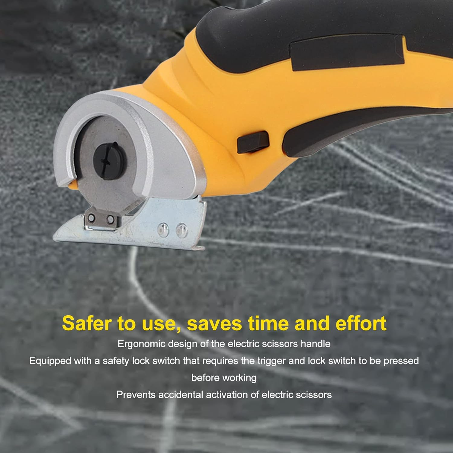 Cordless Electric Scissors, USB Rechargeable Rotary Cutter for Fabric with Safety Lock, 240Rpm Powerful Carpet and Cardboard Cutter, Electric Fabric Cutter Mini Cutter for Leather image number 6