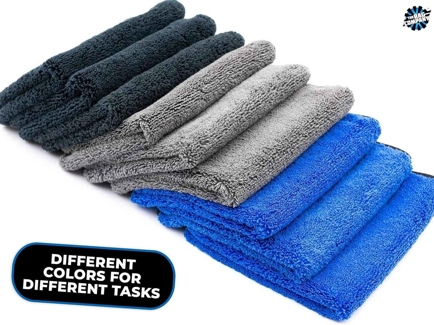 The Rag Company - Drying Towels for Car Detailing - Premium Microfiber Cloth Perfect for a Streak-Free Finish - Spectrum 420 Dark Pack - 420 GSM, 16" X 16" (9-Pack) image number 2