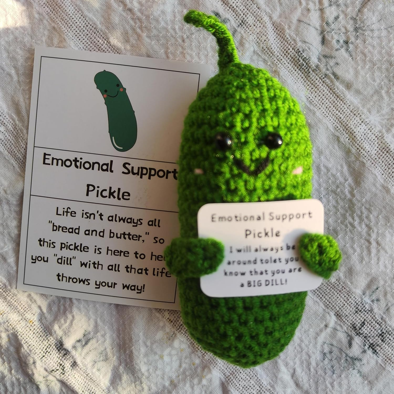 Get Well Soon Gift Set: Positive Message in a Bottle with Funny Knitted Cucumber & Card - Thoughtful Self-Care Gifts for Women & Men after Surgery or Cancer - Feel Better Gifts in Cozy Wool image number 3