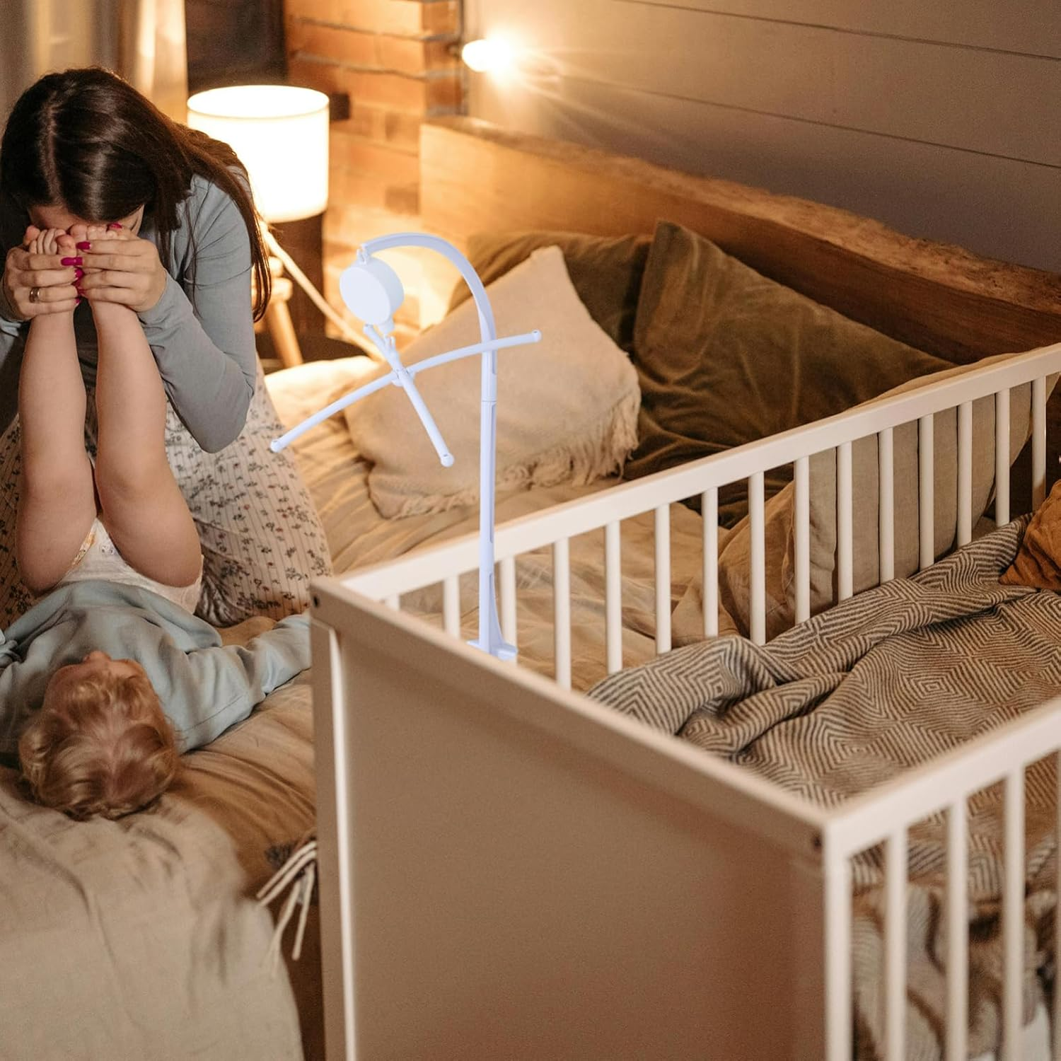 YARNOW Height Adjustable Mobile Arm for Crib Secure and Stable Clamp Easy to Install Compatible with Most Cribs Supports Baby Mobiles Bed Bell Toy Bracket