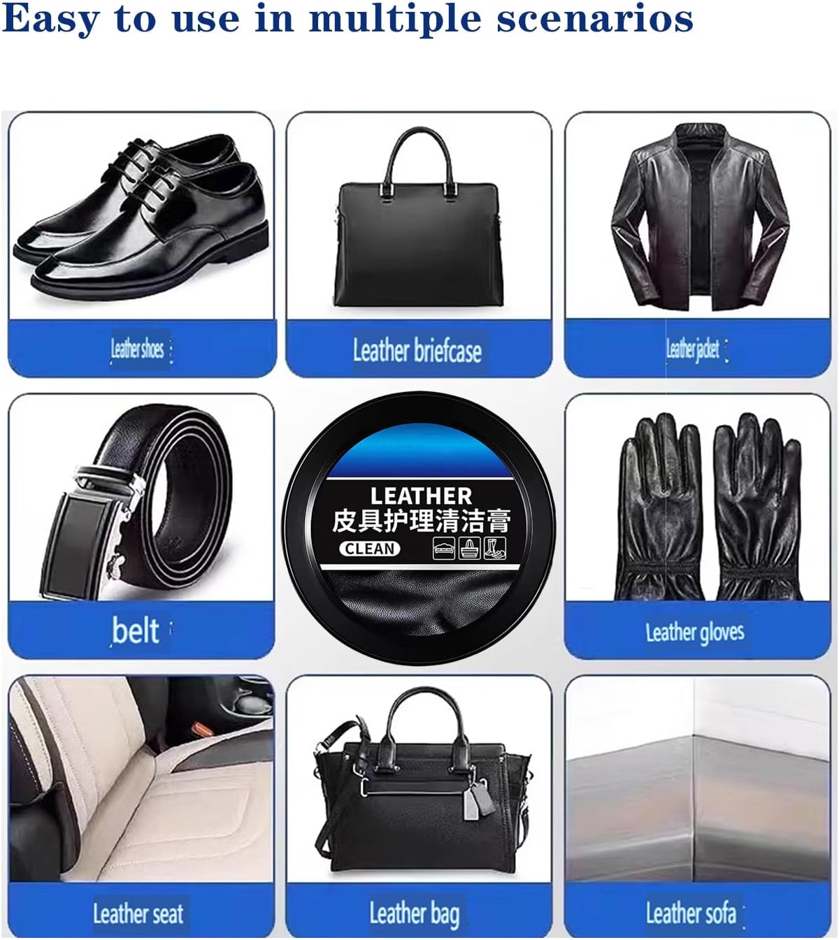 Cleaning and Care Cream & Cleaning Paste for Leather Care,Multifunctional Cleaning and Care Balm,Automotive Interior Leather Cleaning Cream 160G. (1PCS) image number 2