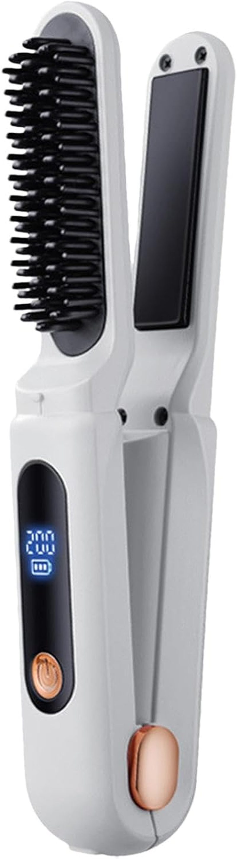 Portable Hair Styling Brush, Function Straightener and Curler, Wireless Hair Straightener, Rechargeable Flat Iron Brush, Negative Ion Hair Smoother, Cordless Curling Iron Brush image number 6