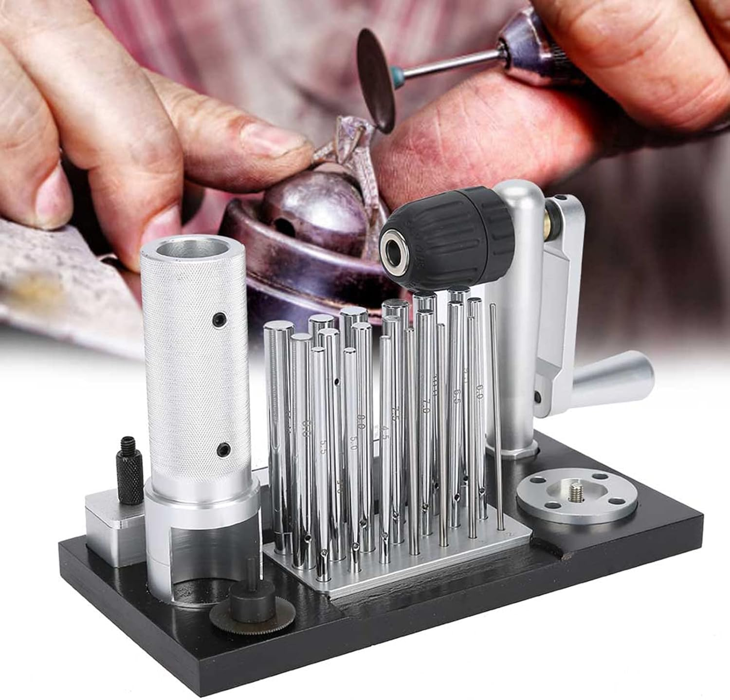 Manual Jump Ring Maker Machine, Stainless Steel Jewelry Tool with 20 Mandrel Accessory, for Jewelry Makers image number 2