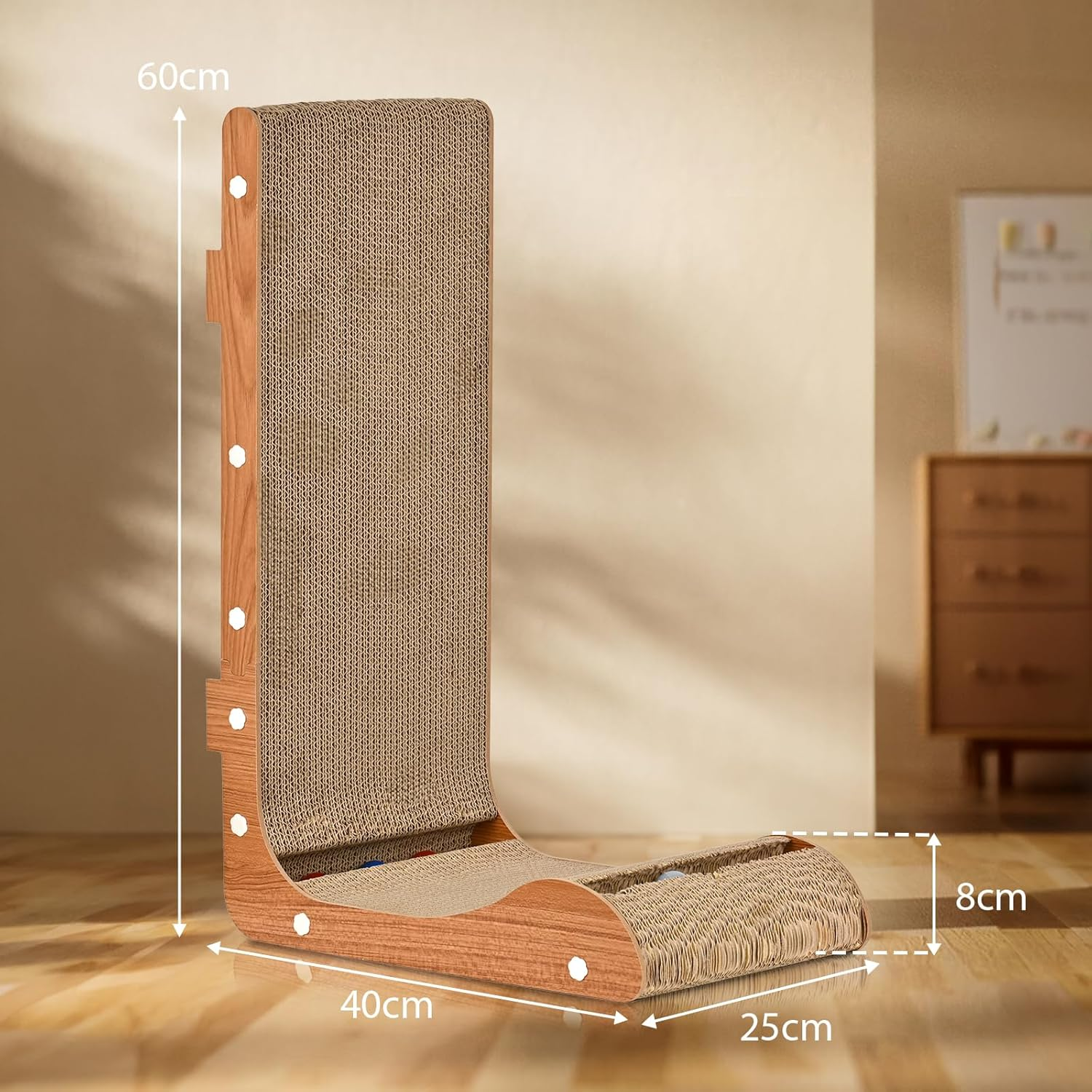 Cat Scratch Board, Vertical Wear-Resistant Non Shavings Cat Nest Integrated Scratch Resistant image number 6