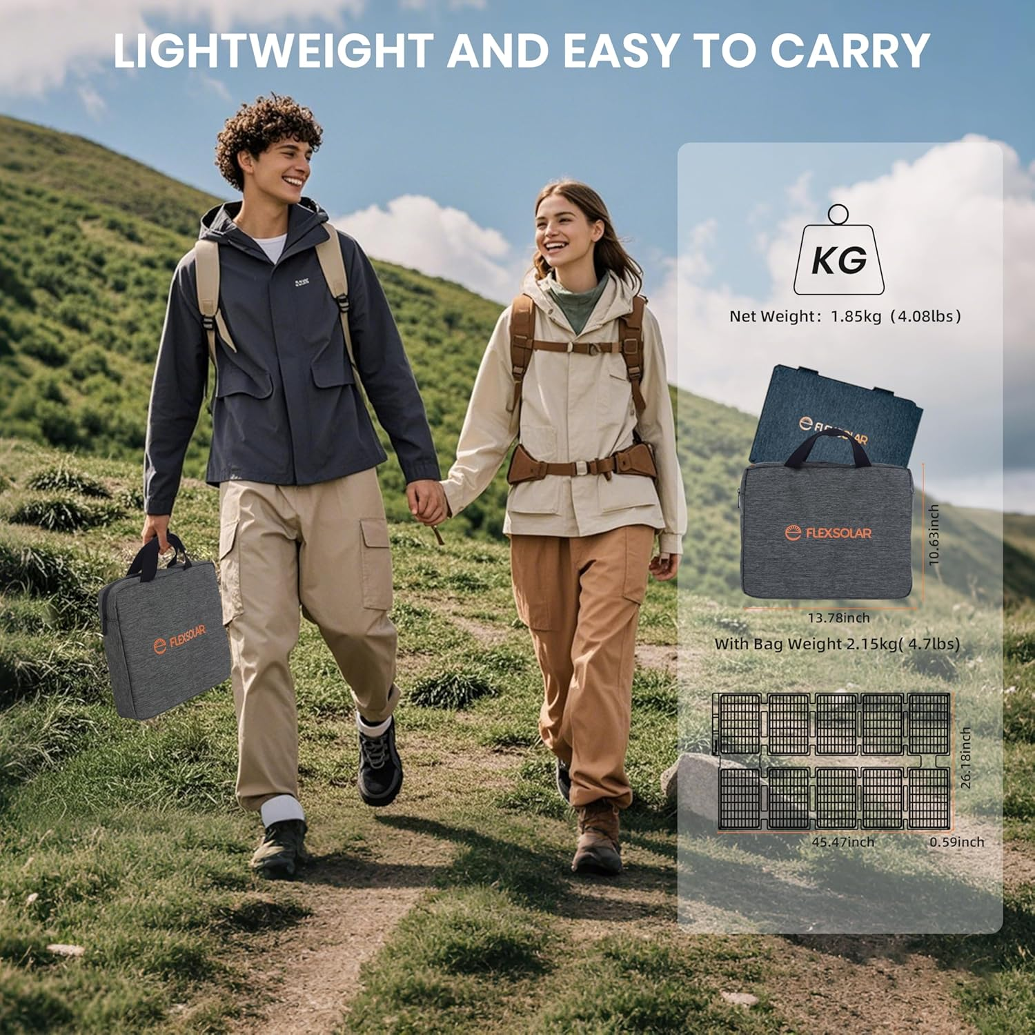 Flexsolar 100W Portable Solar Panel, IP67 Water & Dustproof Solar Charger with DC/QC 3.0 USB-A & PD3.0 USB-C for Solar Generator Monocrystalline Solar Cell for Camping, Garden, RV, Smartphone image number 1