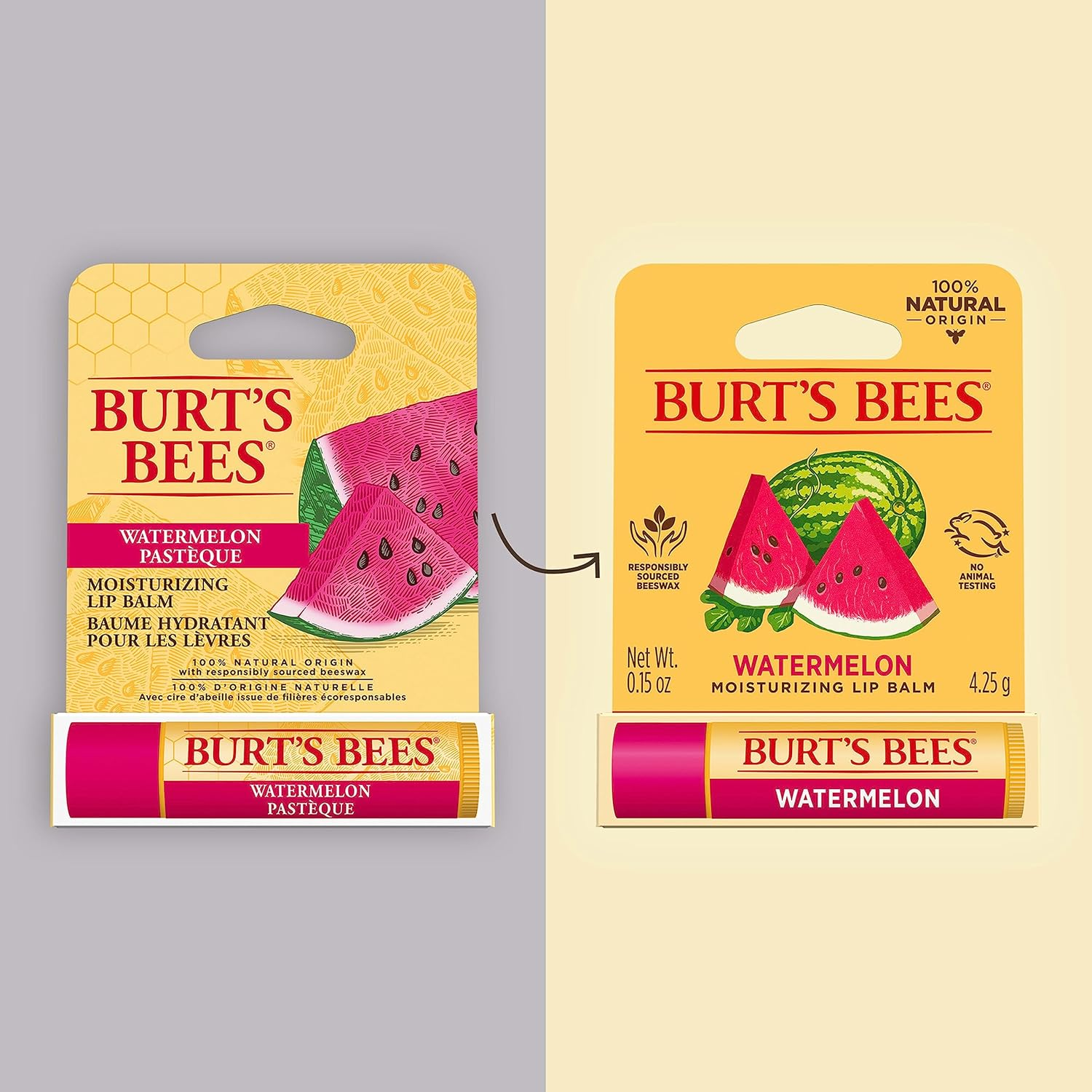 Burt'S Bees 100% Natural Origin Moisturising Lip Balm, Watermelon with Beeswax, 1 Tube, 4.25G image number 4