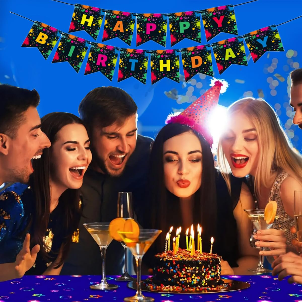 Colorful Graffiti Paint Birthday Flag, Children'S Birthday Party Banner Decorations Reusable Party Decorations image number 5