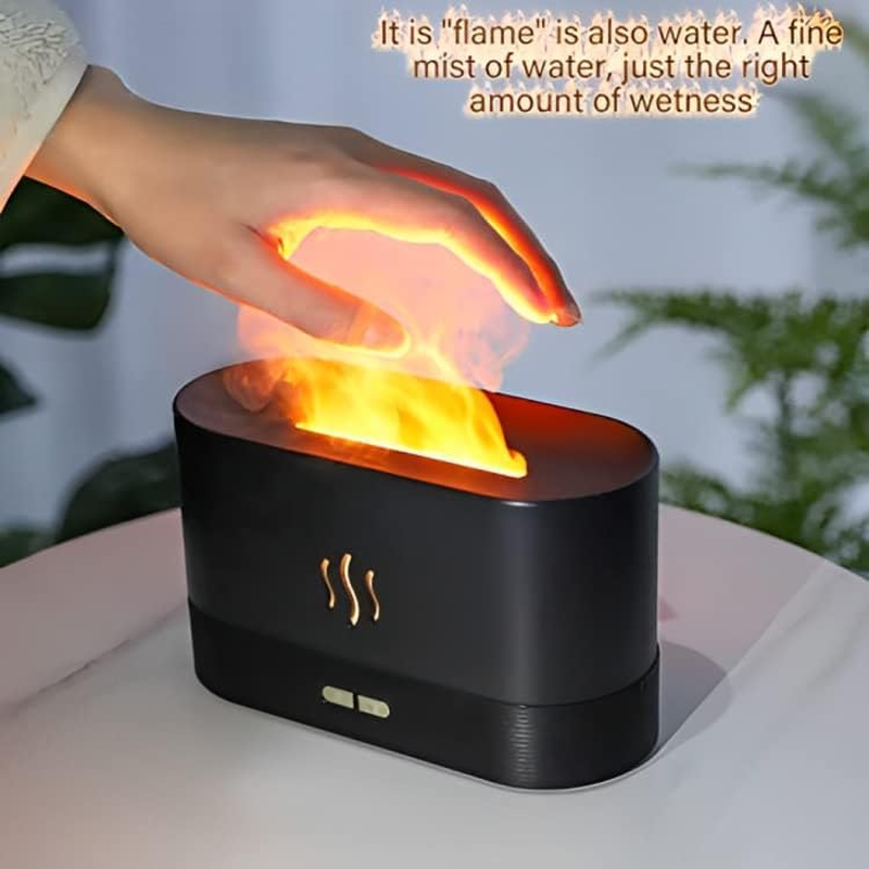 Depulat Flame Air Diffuser Humidifier,Portable-Noiseless Aroma Diffuser for Home,Office or Yoga Essential Oil Diffuser with No-Water Auto-Off Protection(Black) image number 4