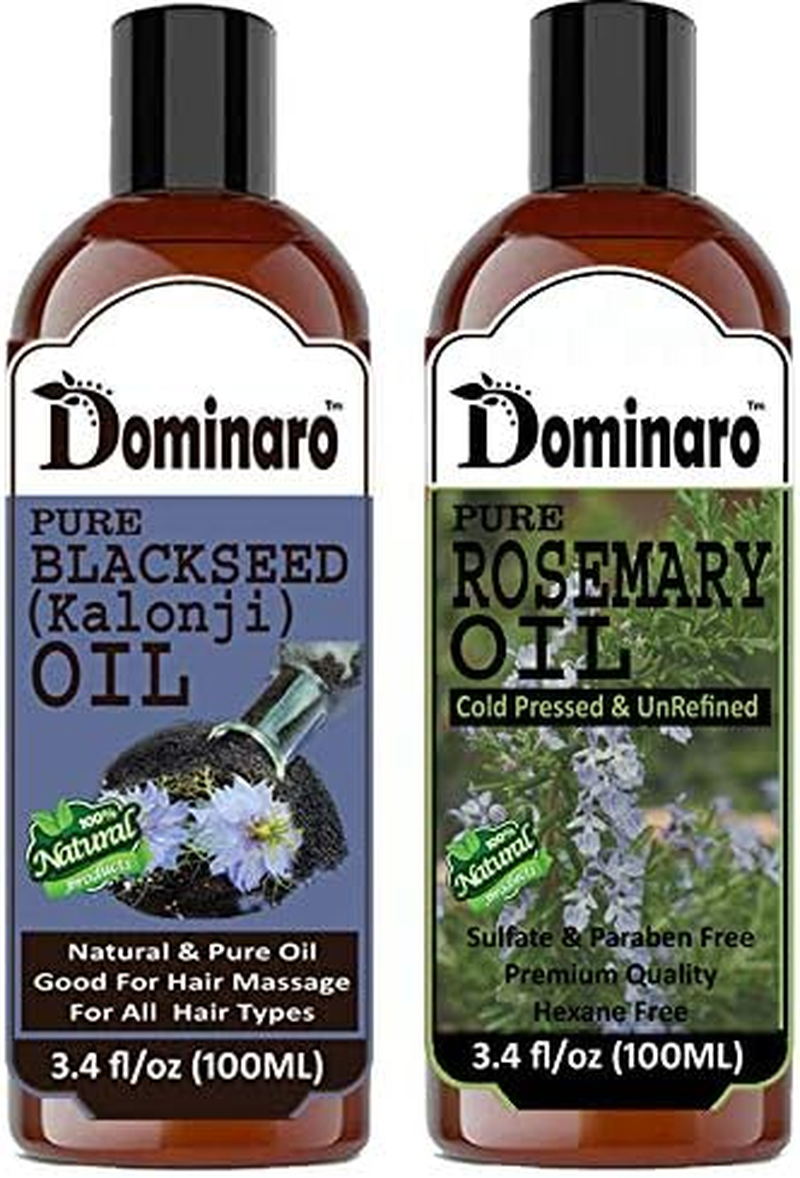 Dominaro 100 % Pure & Natural Blackaseed (Kalonji) Oil & Rosemaryoil (Combo Pack of 2 Bottle 200Ml Hair Oil (200 Ml) image number 1