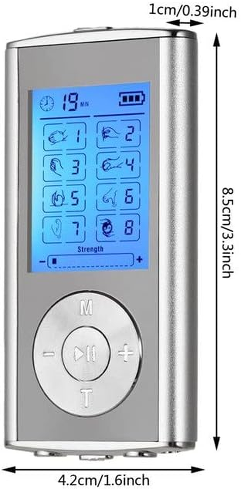 Dual Channel Electronic Nerve & Muscle Stimulator TENS Machine Unit Pain Relief Rechargeable Pulse Physio Massager for Natural Pain Relief image number 2