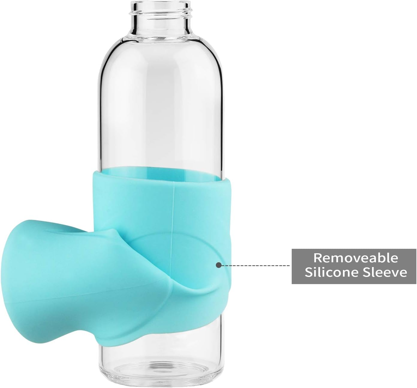32Oz Borosilicate Glass Water Bottle BPA Free Reusable Glass Drinking Bottle with Silicone Sleeve and Stainless Steel Lid