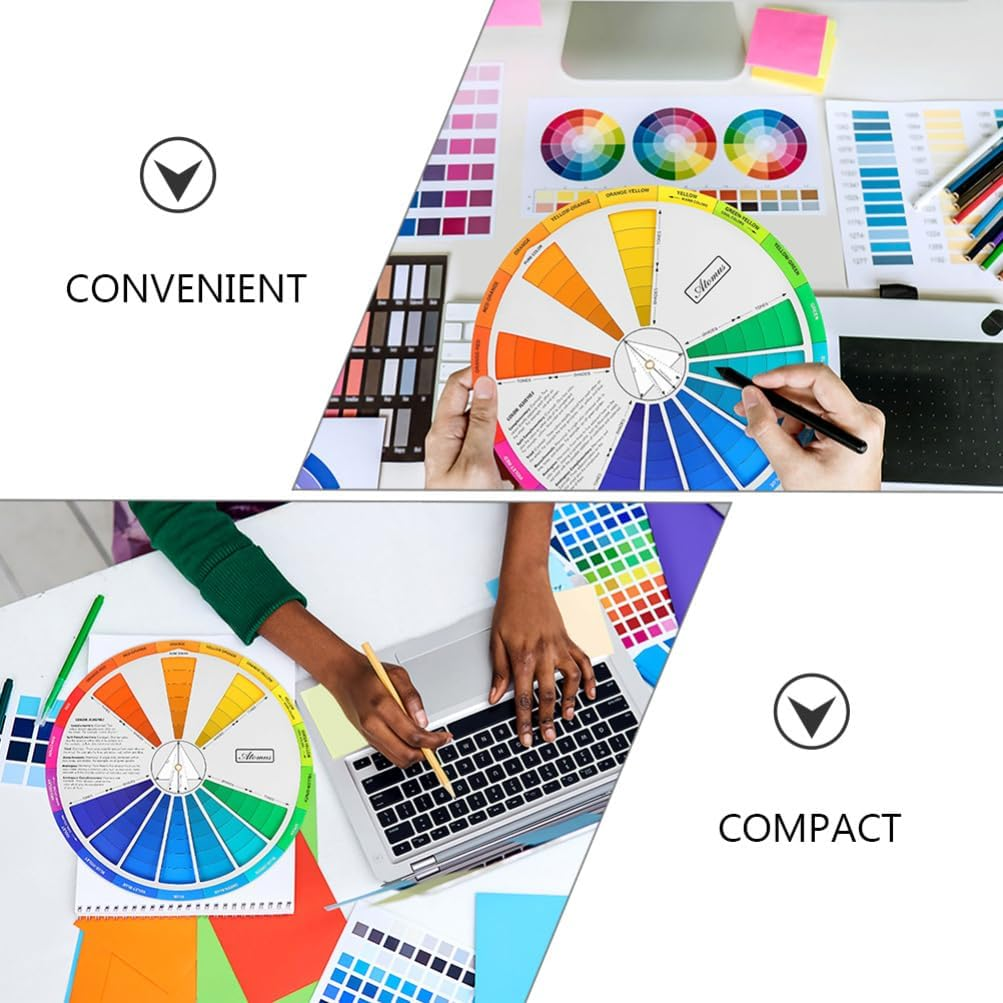 Operitacx 2Pcs Gradient Color Wheel Standard Color Card Mixing Guide for Painting Makeup Blending and Art Class Teaching Tool - 1Pc image number 3