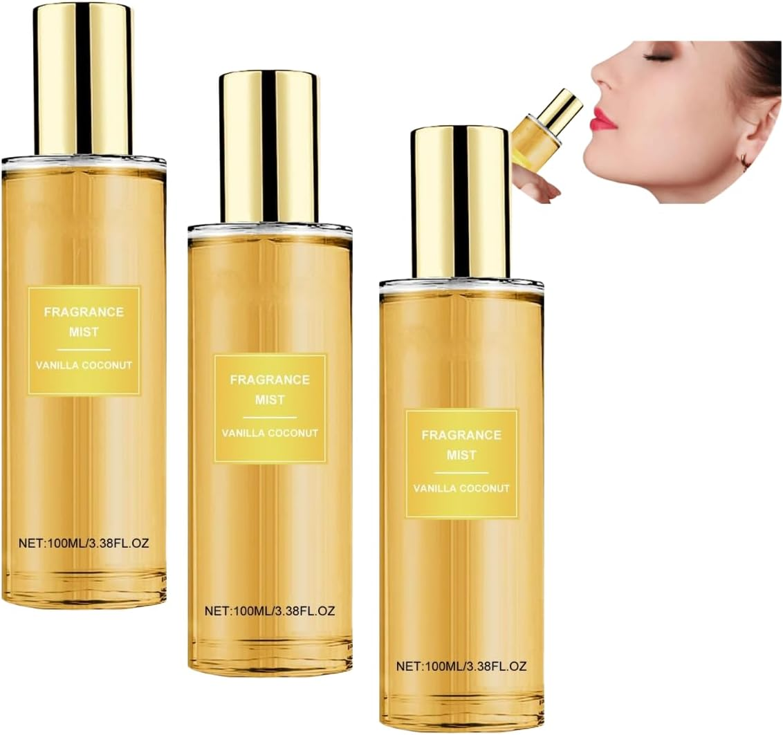 Warm Coconut Fragrance Mist， Hair & Skin Fragrance ，Elegant & Non-Sticky All-Day Fresh Scent for Date，Coconut Body Mist for Women & Men (3Pcs) image number 5