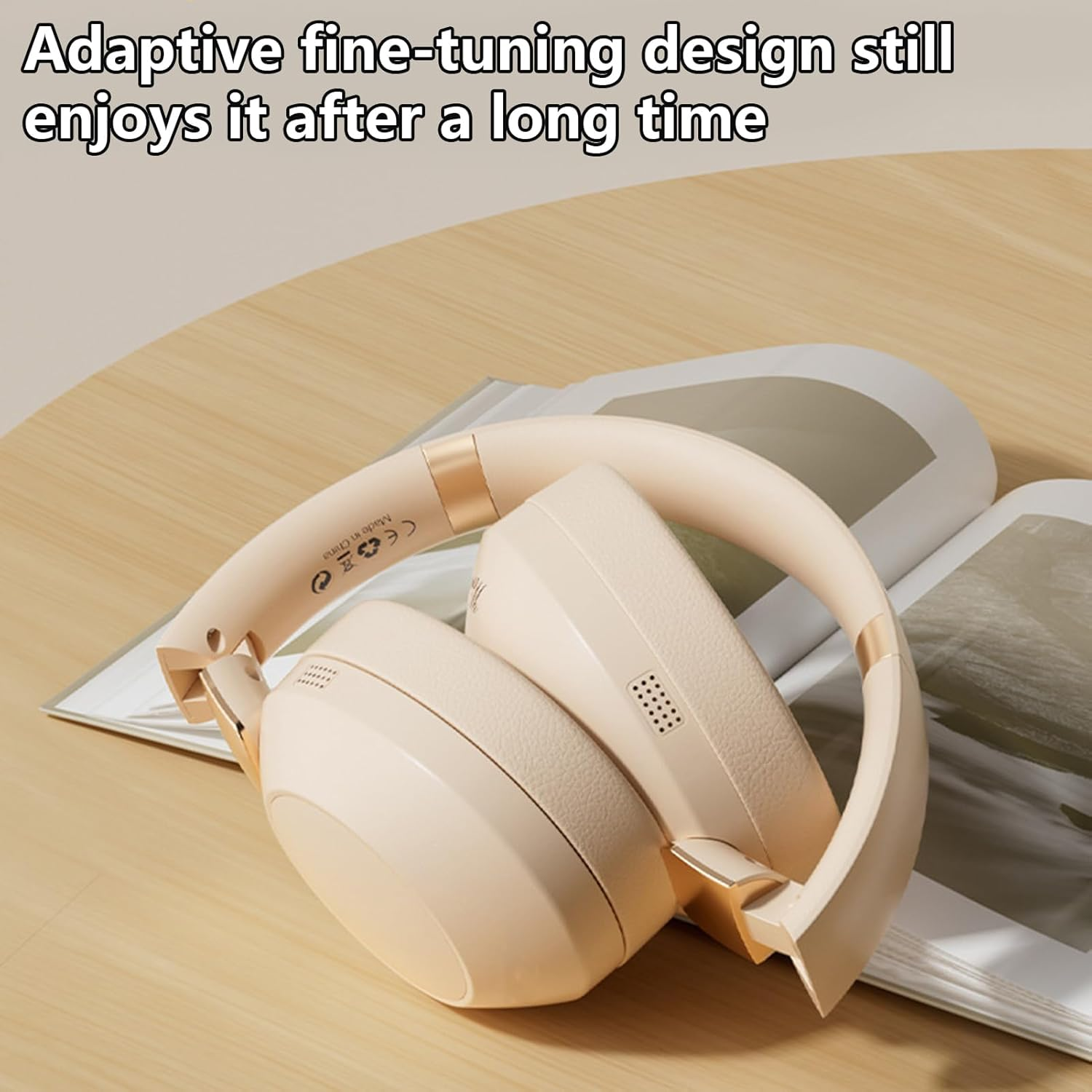 Qkbuza Headphones over Ear | Lightweight Headset,Stereo Sound Headphones over Ear Wireless Foldable Headset for Travel Work Cellphone image number 2