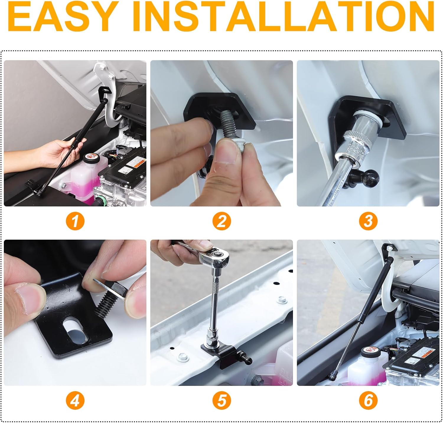 Yinaniutos Hood Lift Supports Struts Shocks Compatible with Toyota Land Cruiser 250 Prado J250 LC250 2024 2025, Front Hood Gas Springs Shocks Accessories, Carbon Steel image number 1