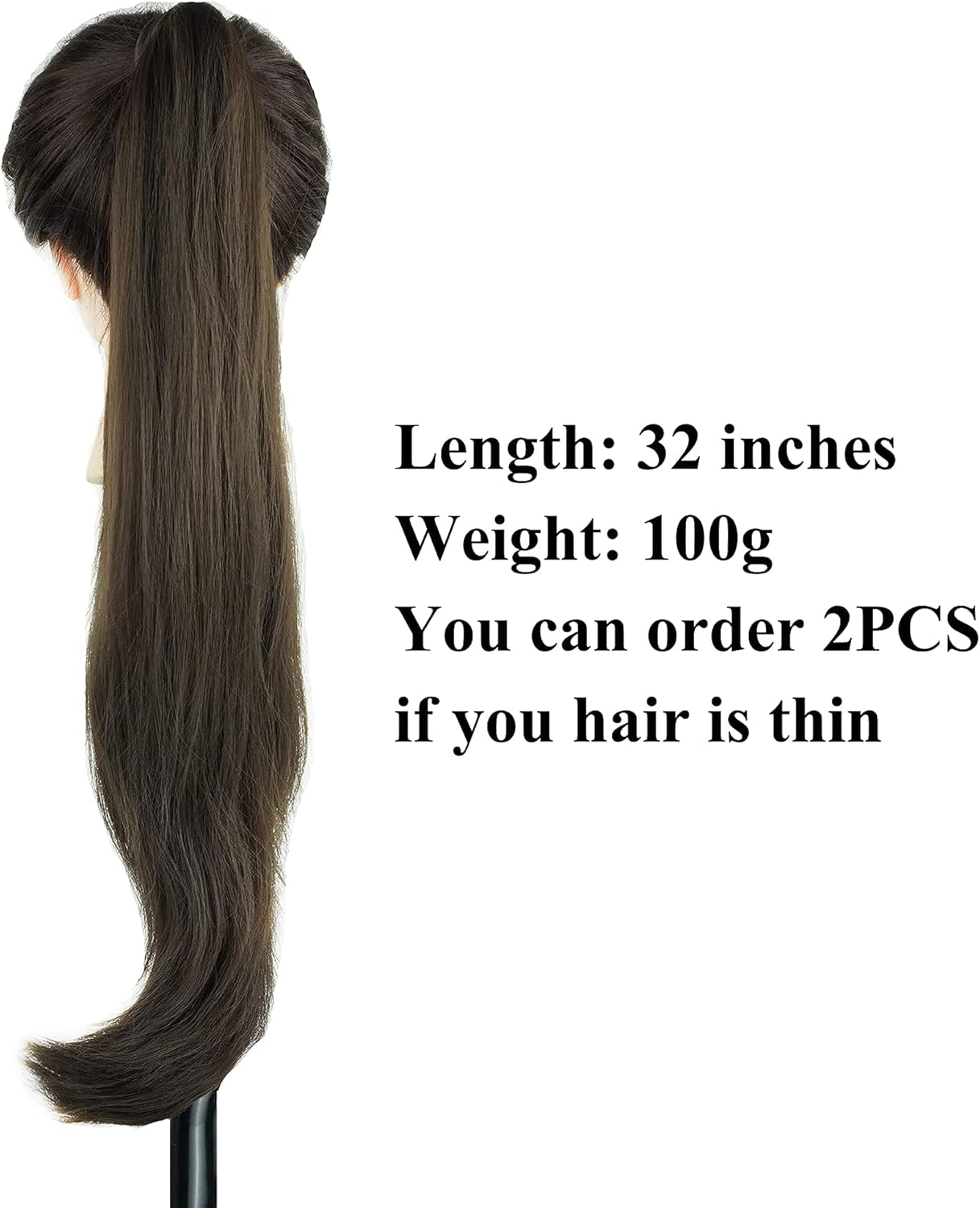 IMISSU Hair Extension Pony Tail Flexible Pretty Hair Ponytails Hairpieces Wig (Brown) image number 6