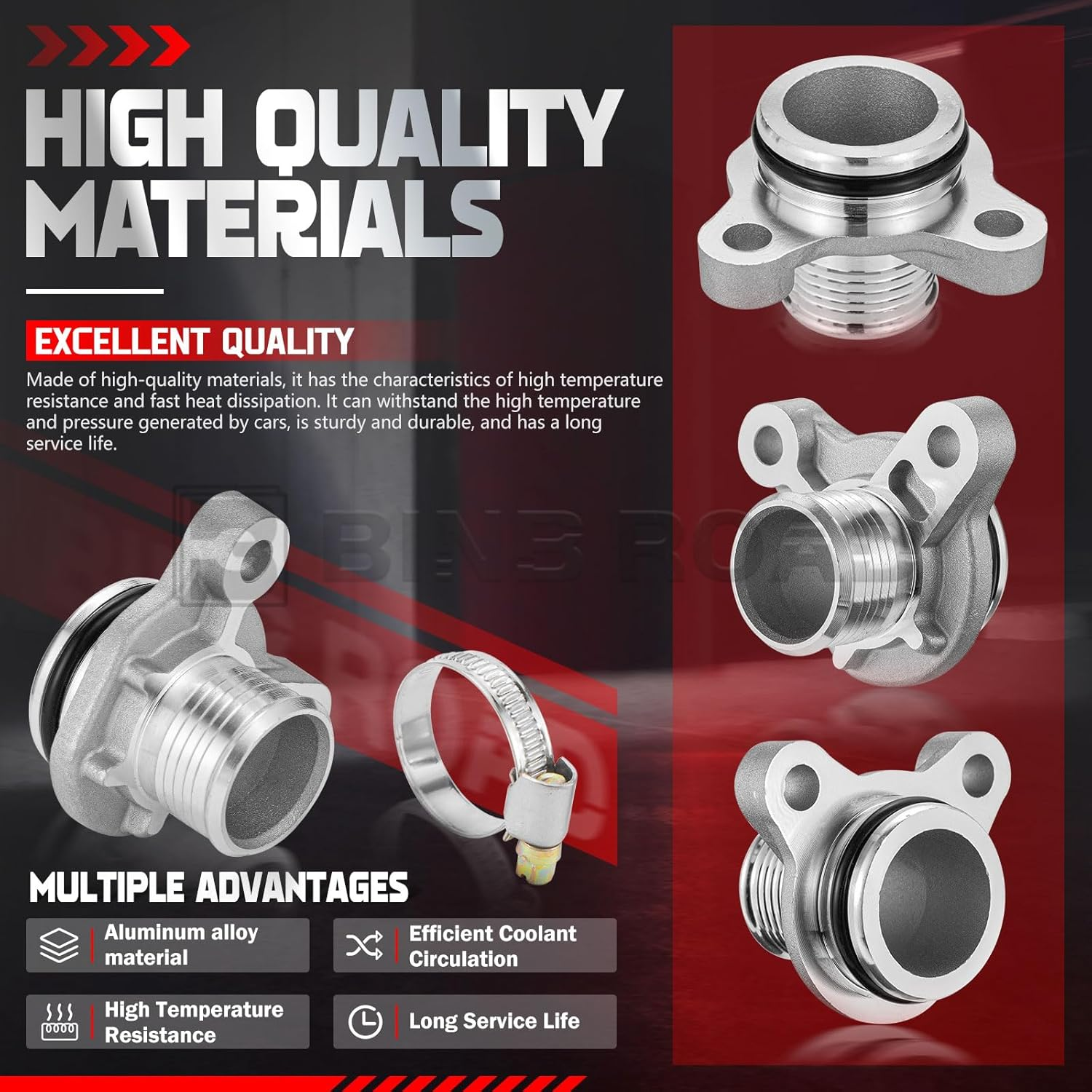 BINB Road Coolant Hose Metal Flange Upgrade 11537603514 Compatible with BMW 125I 220I 228I 320I 328I 420I 428I 520I 528I X1 X3 X4 X5 X6 Z4