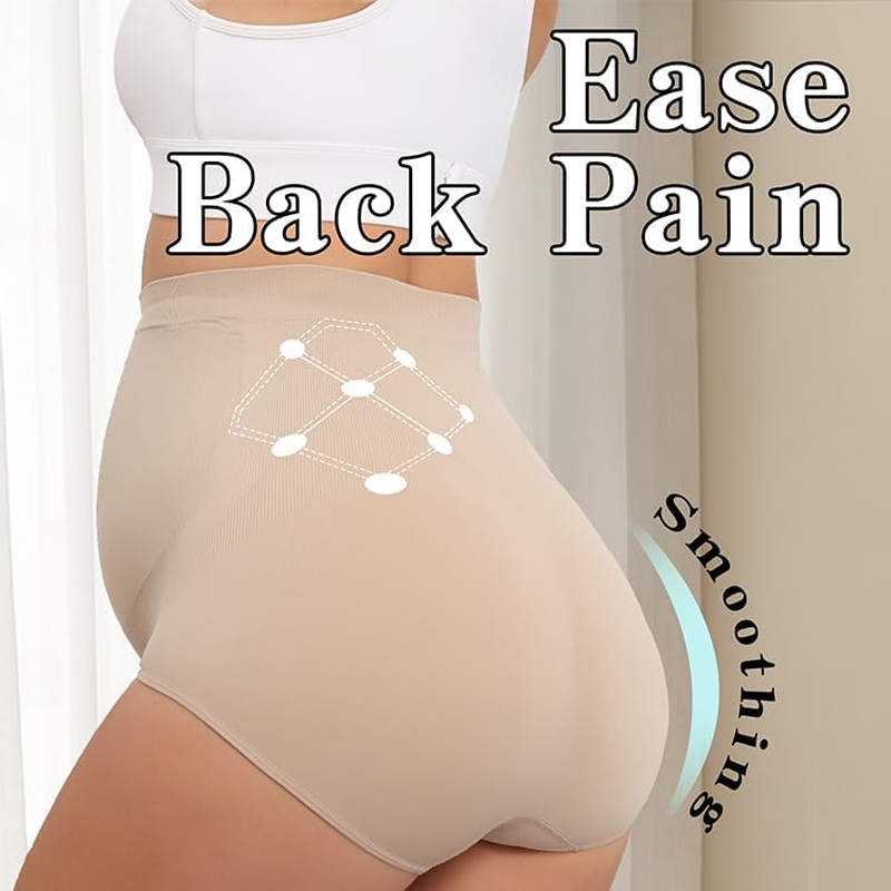 Maternity Underwear Seamless High Waisted Maternity Panties over Bump Pregnancy Belly Support image number 4