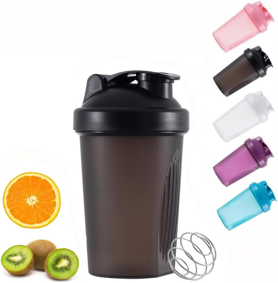 Zukent Protein Shaker Bottle with Stainless Steel Mixing Ball, Shaker for Protein Shakes, Protein & Supplement Shaker Bottle, BPA Free, Dehp-Free, Leakproof, for Fitness Sports Gym - 400Ml (Purple)