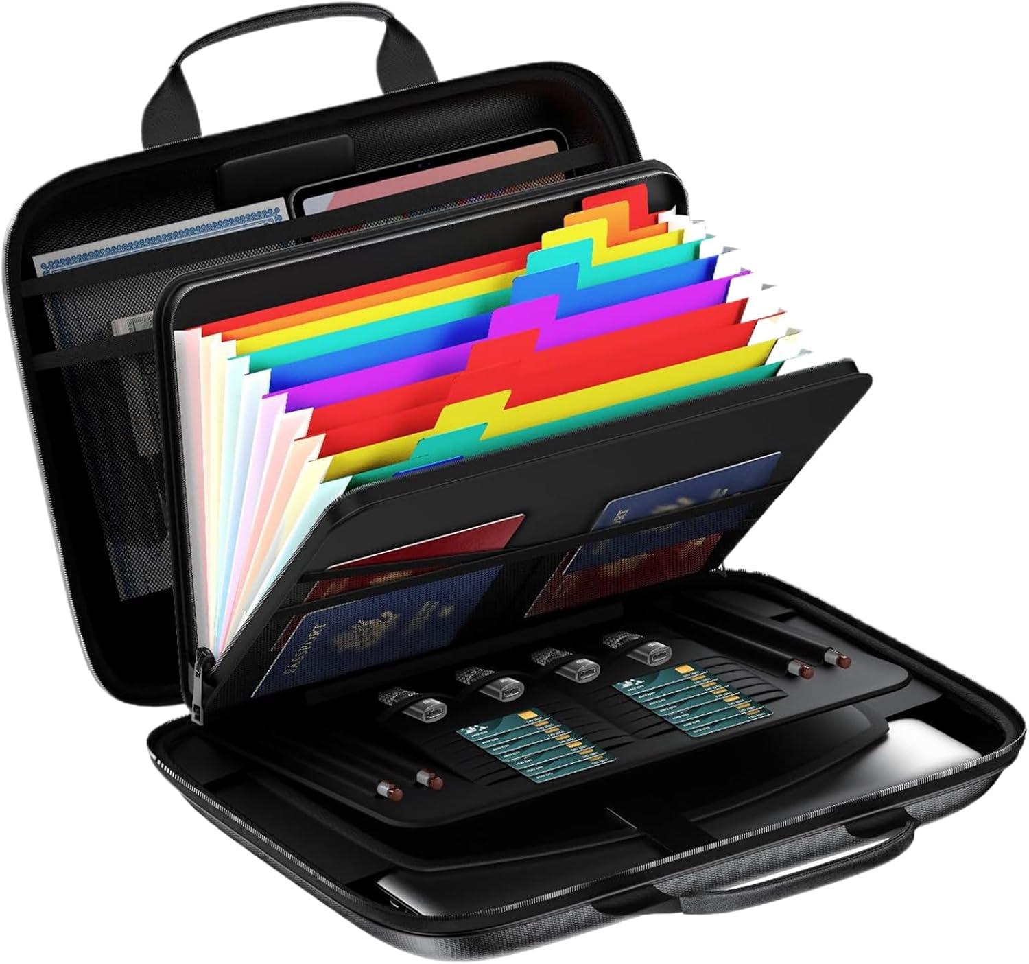 Nankoyal Fireproof Bag for Documents - 13 Pocket Secure Storage Zipper Holder,Lockable Fireproof Money Bag for Cash,For Valuables, Important Papers, Passports, ID Cards, Social Security Card image number 2