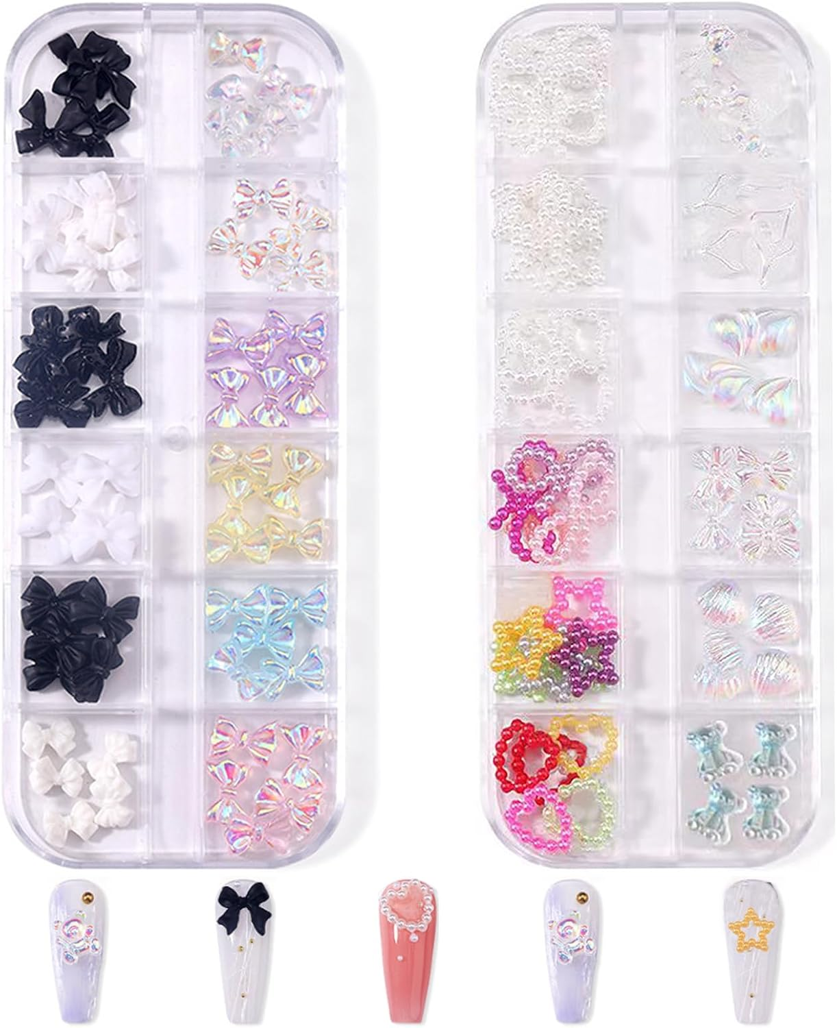 3D Aurora Bow Nail Art Charms