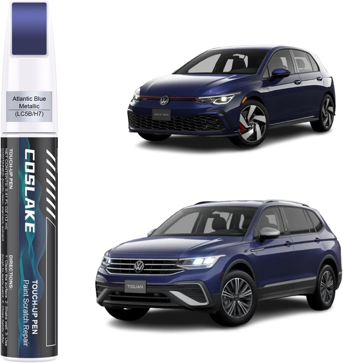 Car Touch up Paint(Pure White(Lc9A/0Q)) for Volkswagen, Car Paint Scratch Repair Kit, Quick & Easy Solution to Repair, 2 in 1 Scratch Remover Pen with 2PCS Disposable Micro Applicators