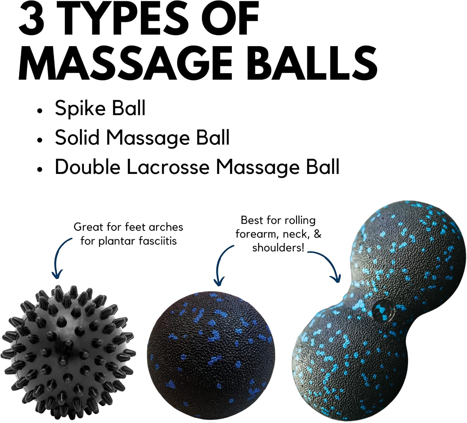 BFIT 9 in 1 Foam Roller Set Includes Massage Roller with 5 Loop Resistance Bands, Solid Massage Ball, Double Lacrosse Peanut and Spikey Trigger Point Ball for Pain, Legs, Yoga & Physical Therapy (Black) image number 6