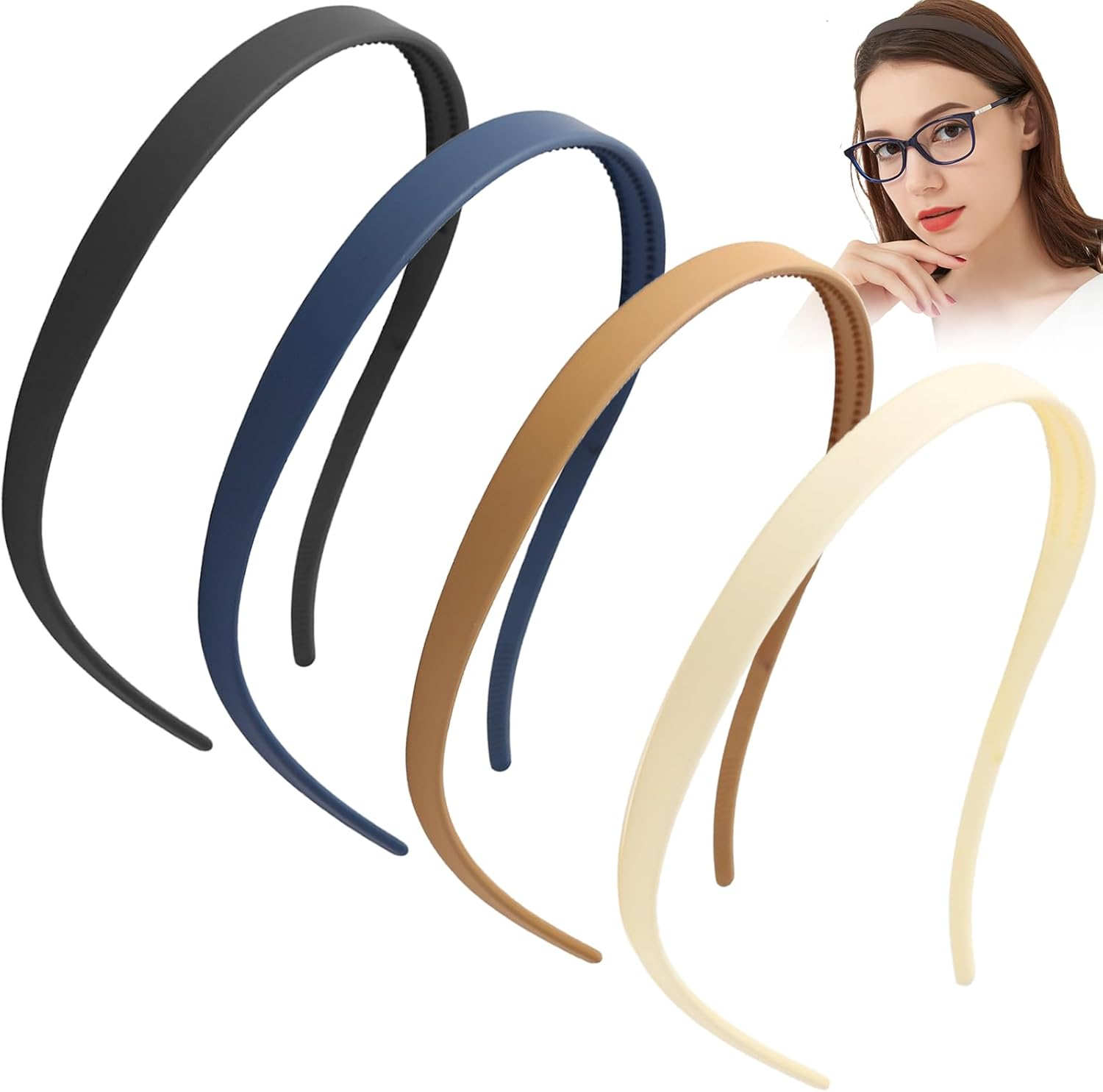 Pack of 4 Zigzag Headbands, with Full Circular Stretch, Non-Slip Headbands, Hair Band Zags, Make up Headband, Women'S Hairstyle Aid for Sports, Fitness, Daily Use
