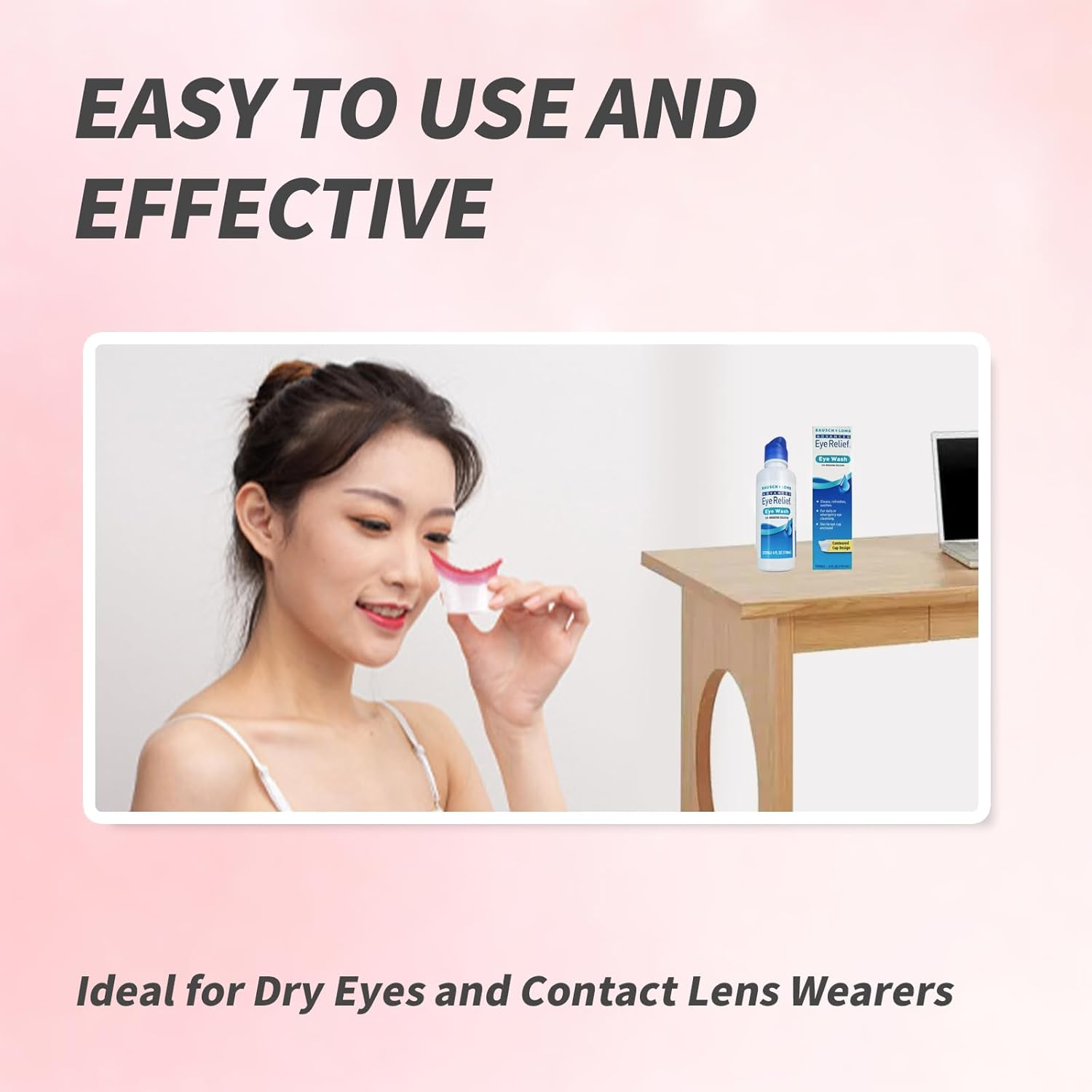 BRBASAP 4Pack Eye Wash Cup and Bath Kit Silicone Eyelash Lid Care for Tired Dry Eyes Effective Eye Cleaner Solution with Storage Container image number 4