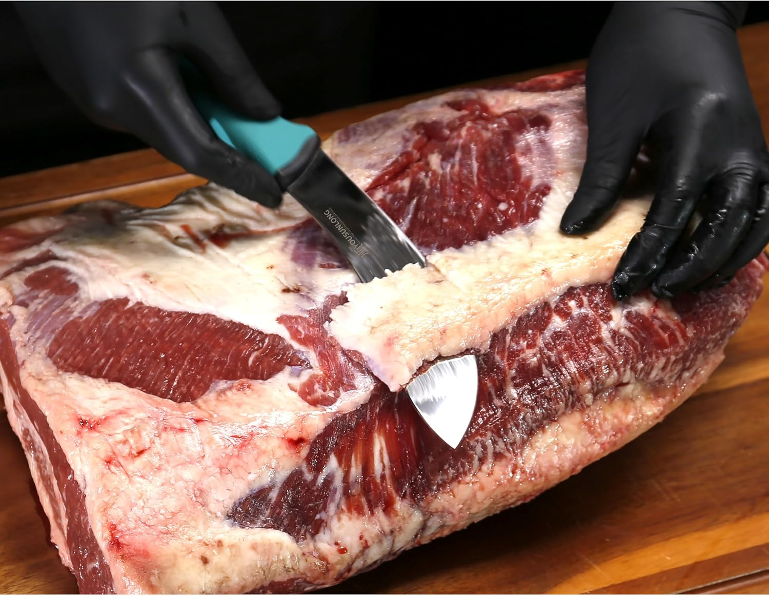 YOUSUNLONG Skinning Knife Professional Beef Skinning Knife 6 Inch - Premium High Carbon Molybdenum Steel Blade - Santoprene Handle image number 1